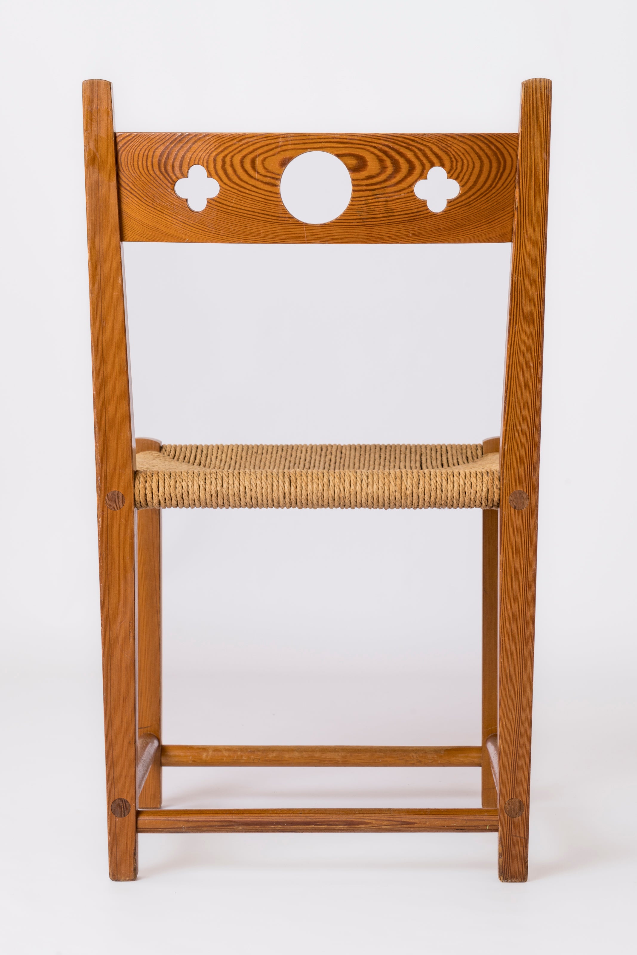 Solid Pinewood and Rush Side Chair in the style of Marklund - Sweden 1970's