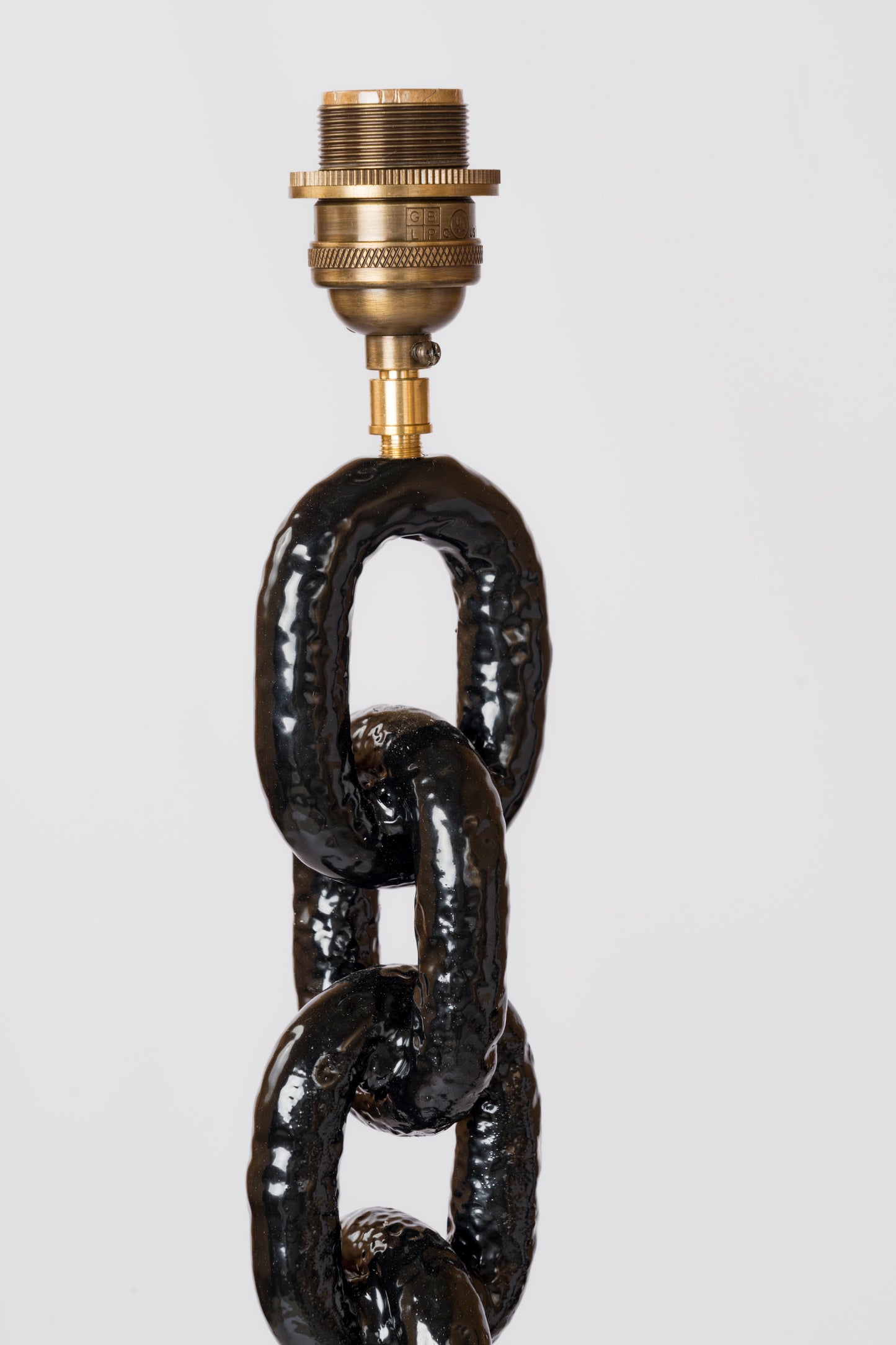 Two Black Lacquered Welded Marine Chain Floor Lamps - France 1970's