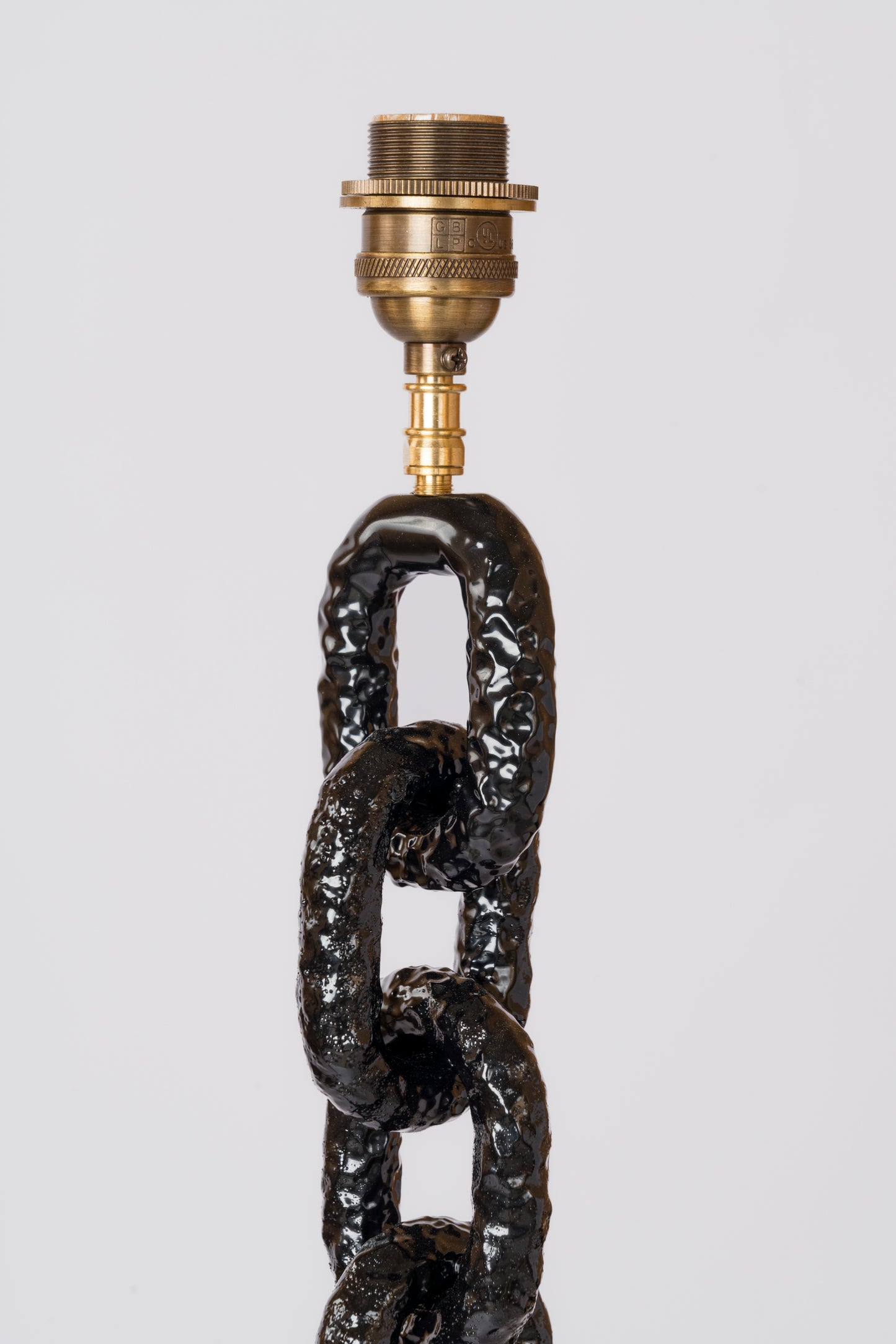 Two Black Lacquered Welded Marine Chain Floor Lamps - France 1970's