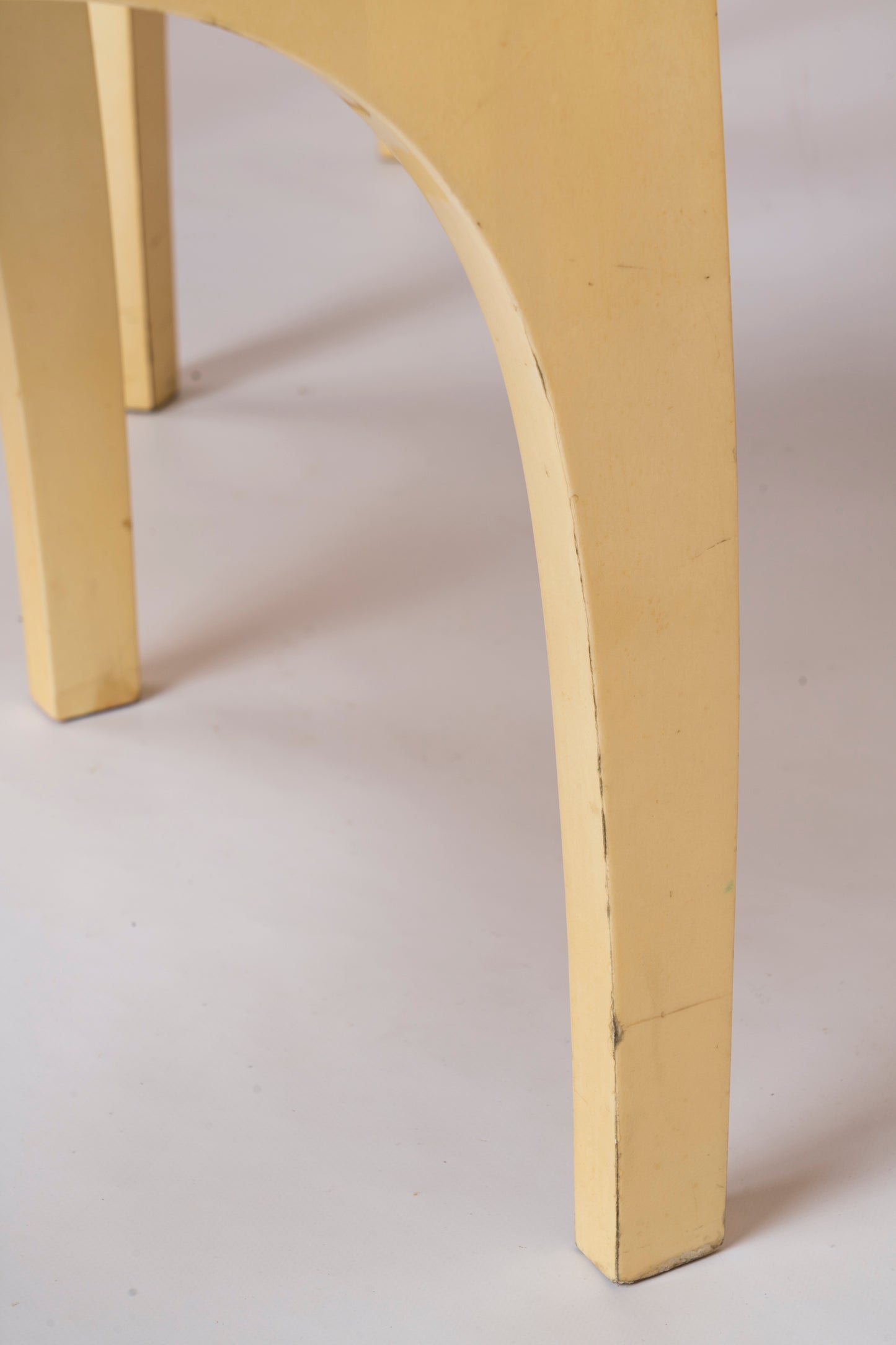 Six Cream Velum & Chiné Upholstery Chairs att. to Aldo Tura - Italy 1970's