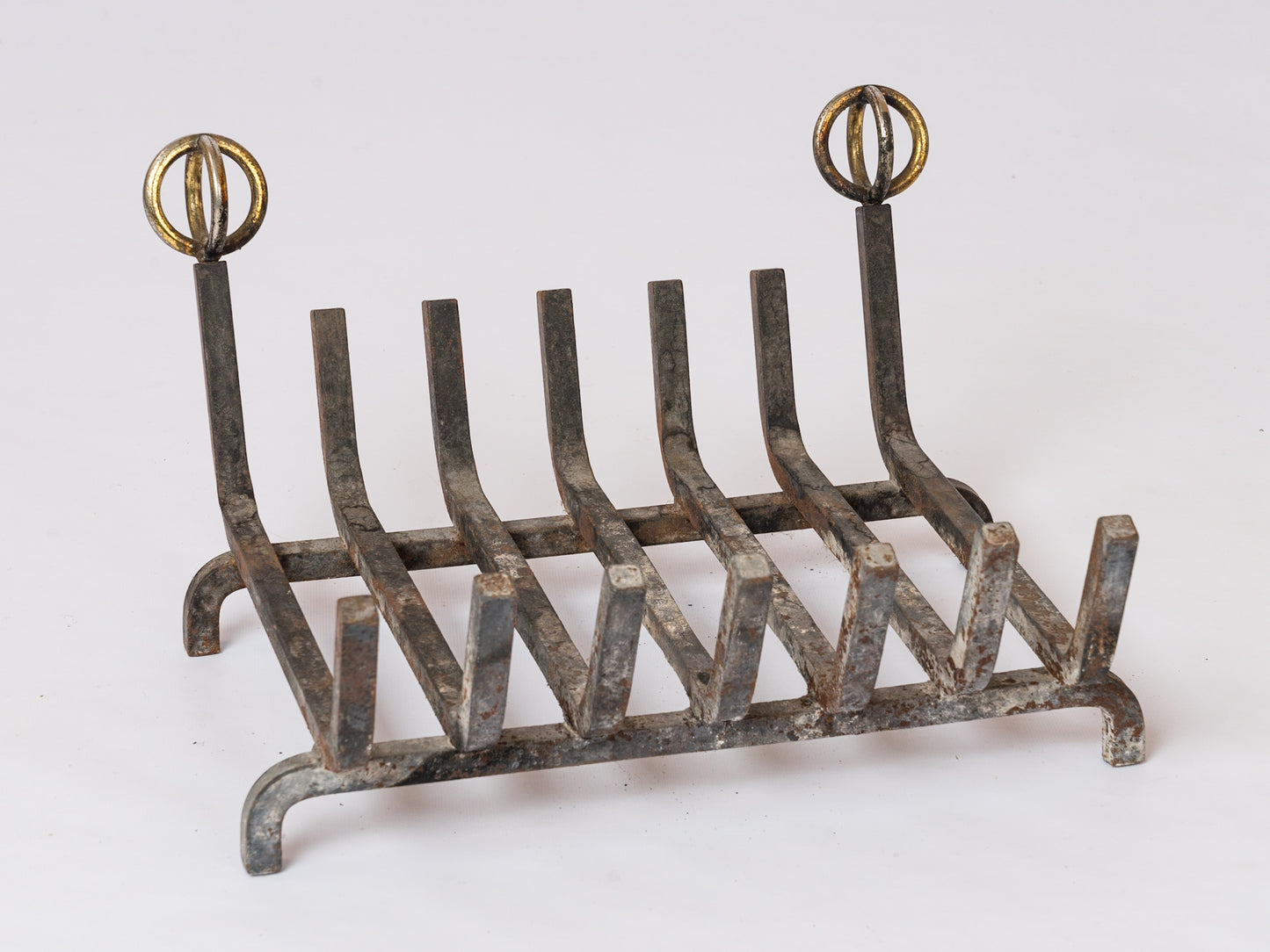 Neo Classical Log Rack with "Armillaire" Bronze Spheres - France 1940's