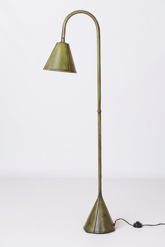 Dual Cones Leather Floor Lamp by Valenti - Spain 1960's