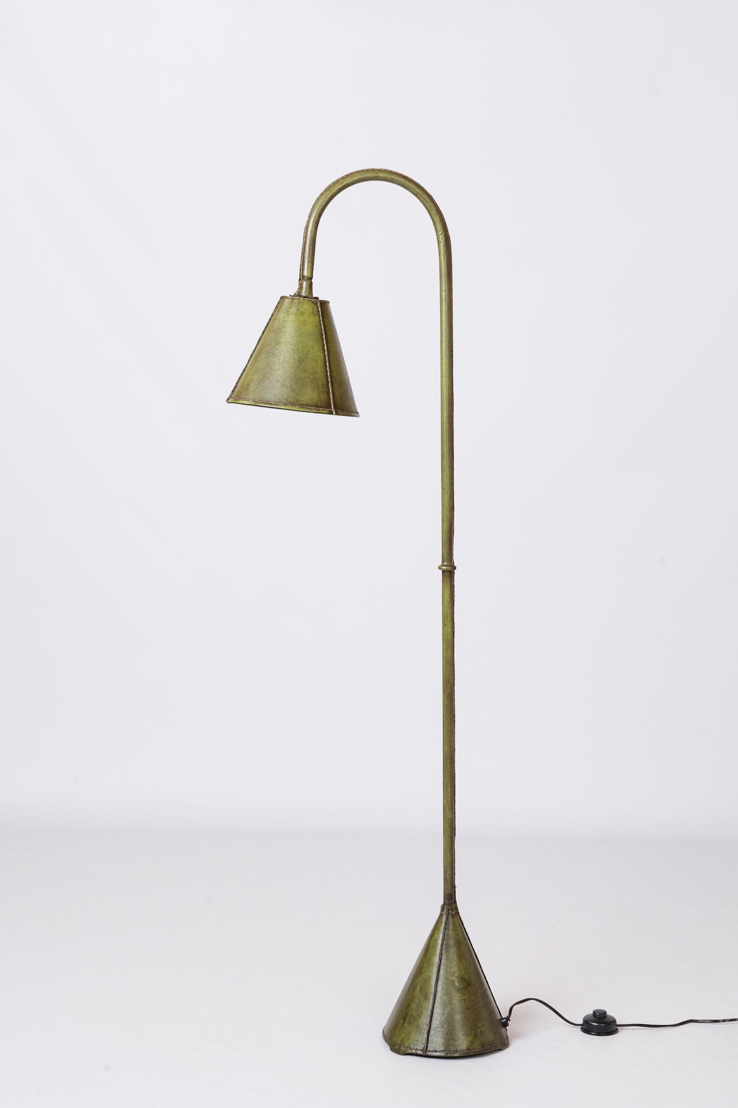 Dual Cones Leather Floor Lamp by Valenti - Spain 1960's