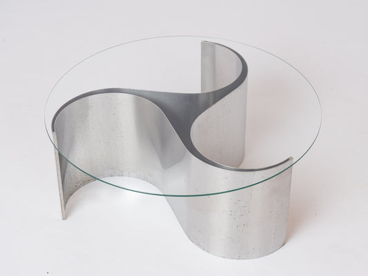 Stainless Steel "Comète" Coffee Table by Patrice Maffei for Kappa - France 1970s