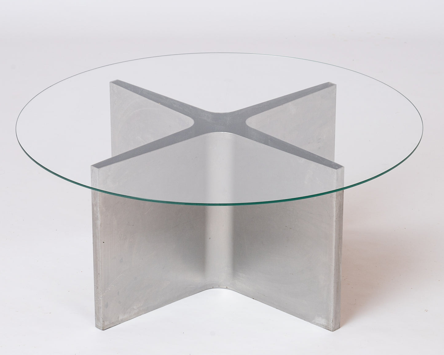 Stainless Steel Cross Shaped "Low Table" by Etienne Fermigier - France 1960s