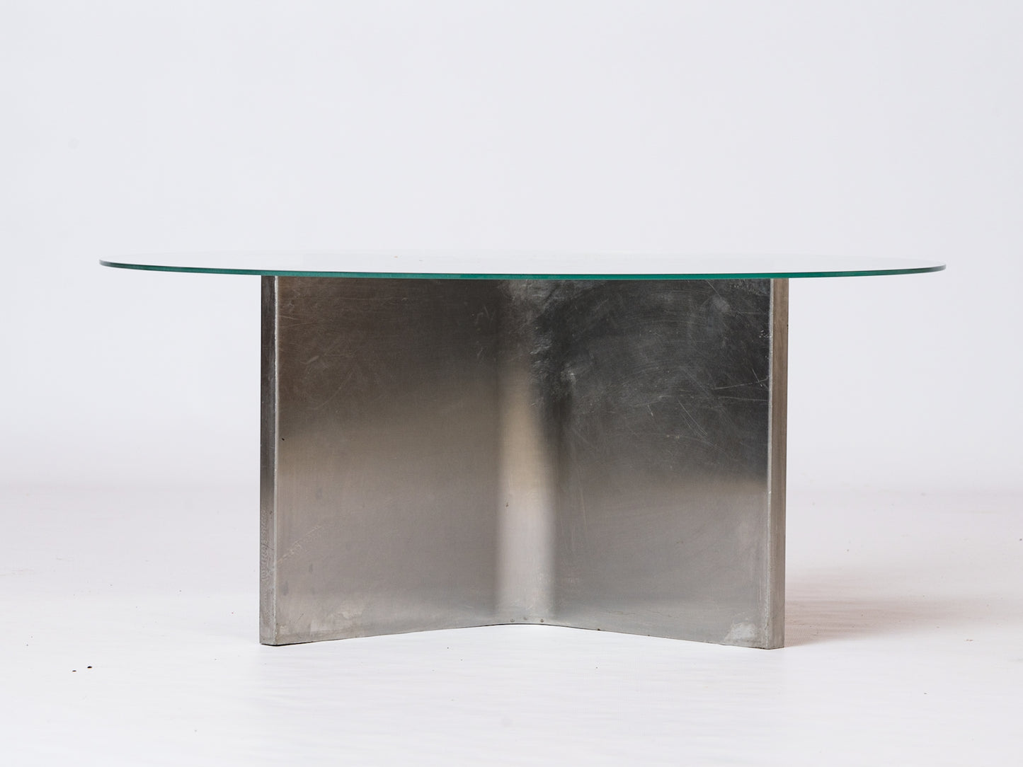 Stainless Steel Cross Shaped "Low Table" by Etienne Fermigier - France 1960s