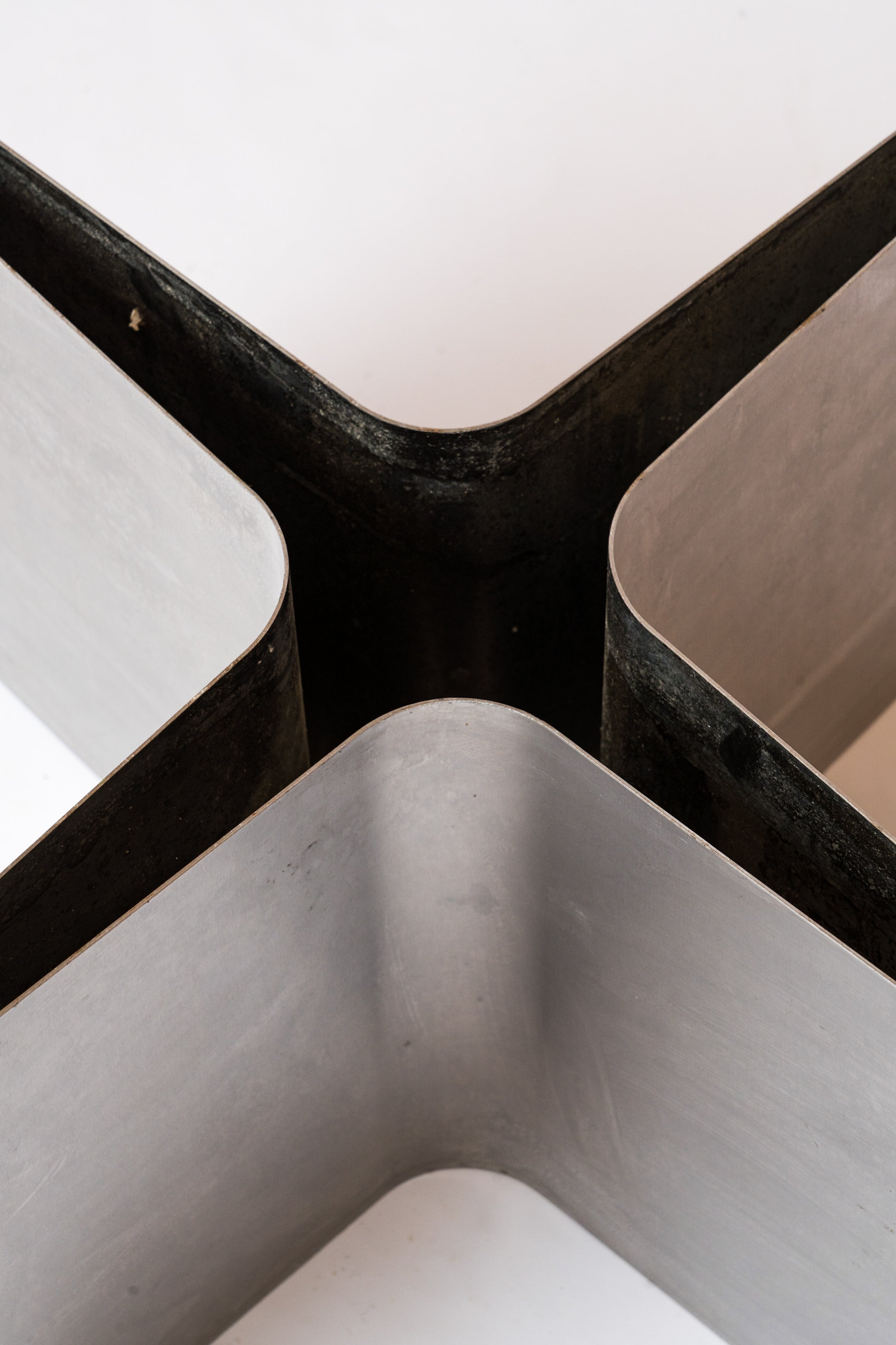 Stainless Steel Cross Shaped "Low Table" by Etienne Fermigier - France 1960s