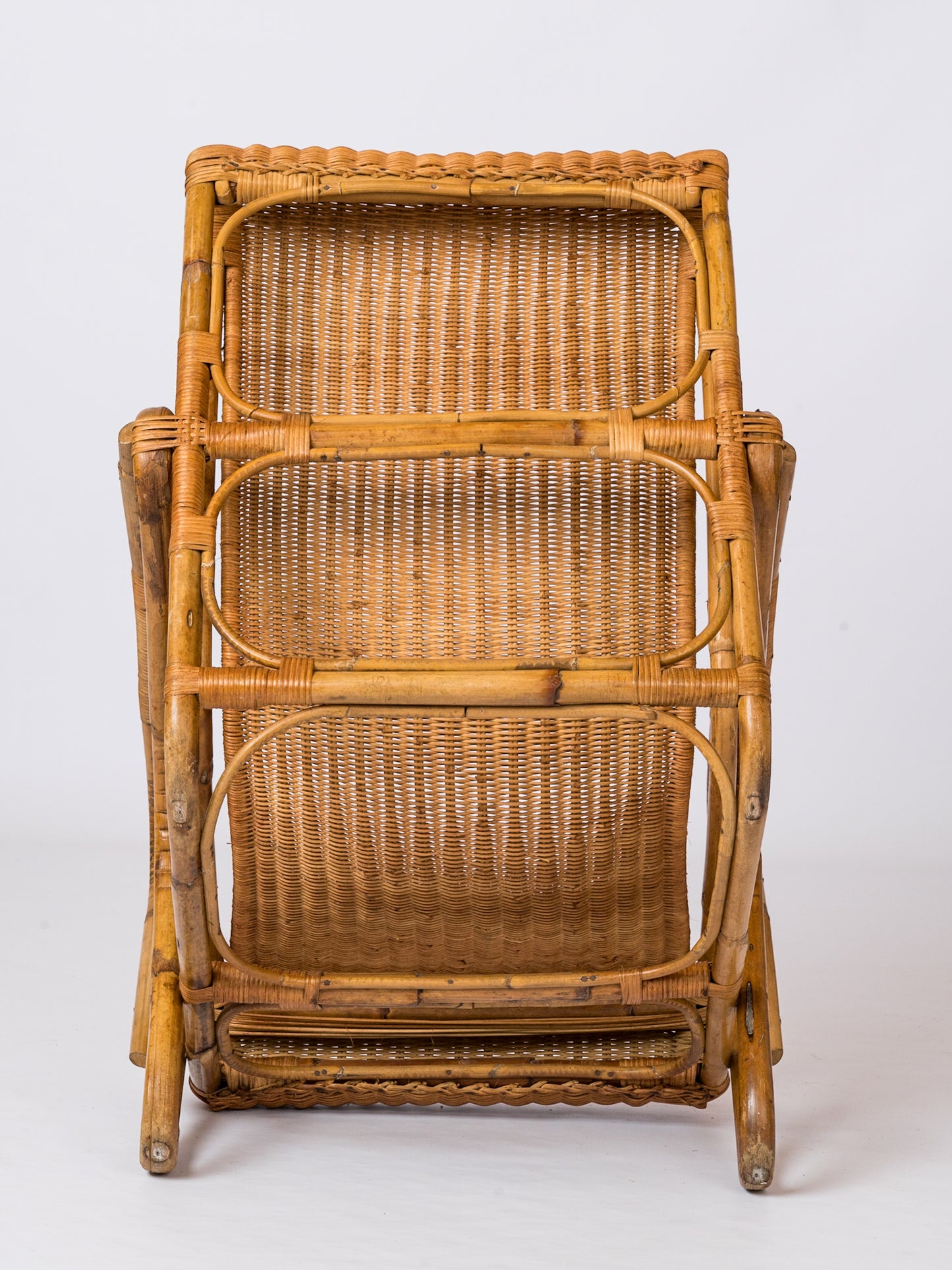 Rattan & Wicker Armchair att. Louis Baillon - France 1960's