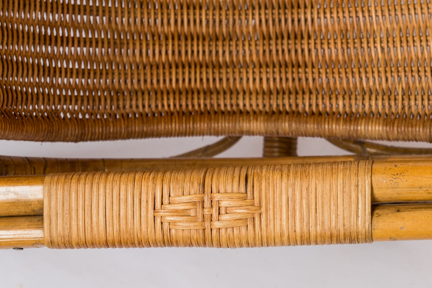 Rattan & Wicker Armchair att. Louis Baillon - France 1960's