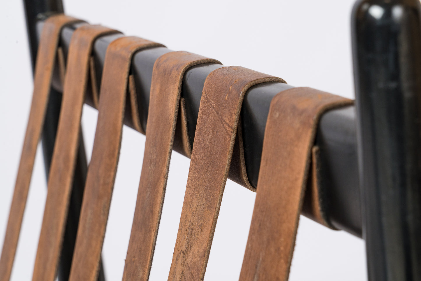 Mid Century Black Lacquered Wood Armchair in style of Gio Ponti - Italy 1960's