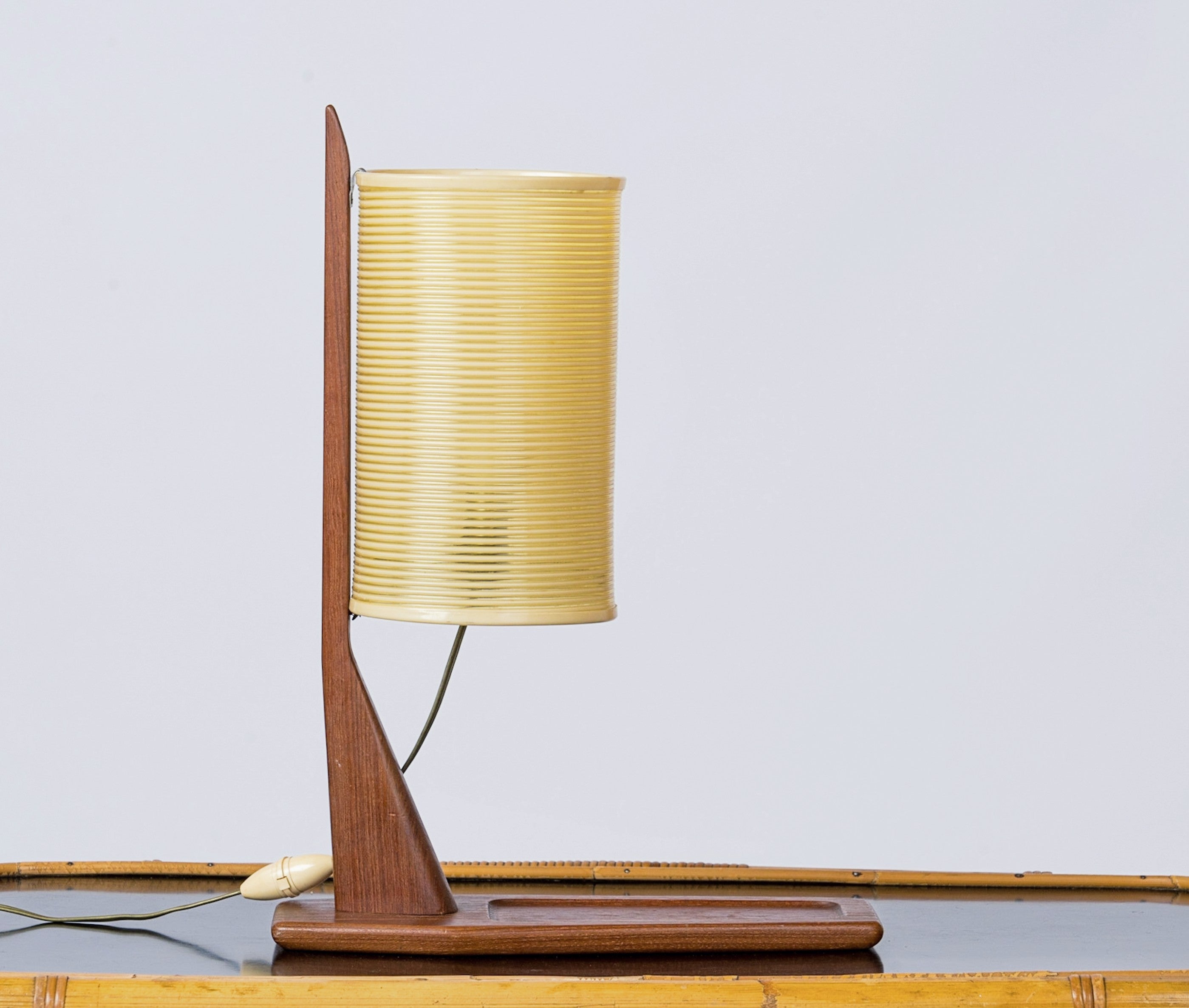 Teak and Rotaflex Desk Lamp Attributed to Rispal, France - 1960s