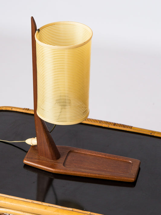 Teak and Rotaflex Desk Lamp Attributed to Rispal, France - 1960s