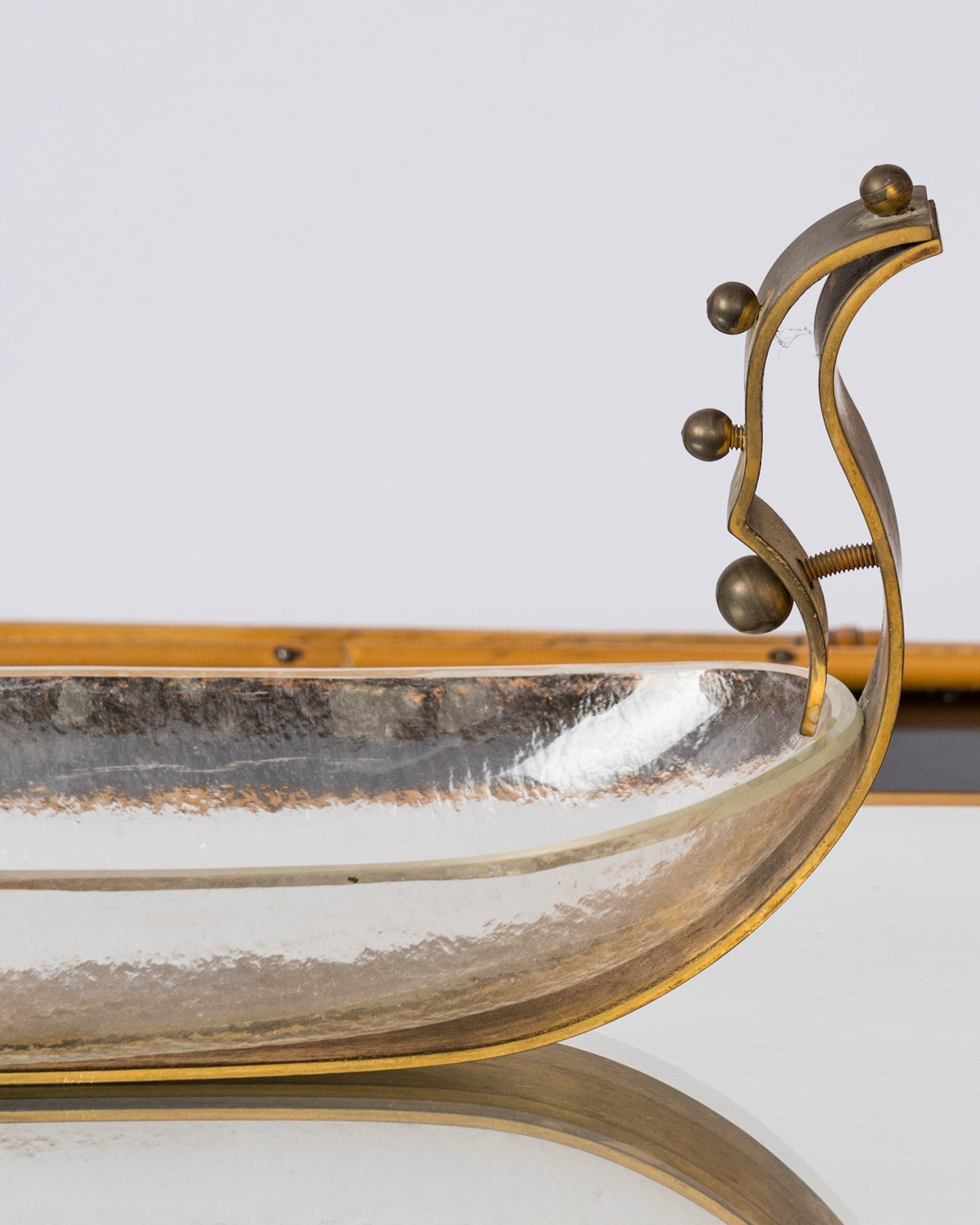 Murano Glass & Bronze Gondola Centerpiece - Italy 1950's