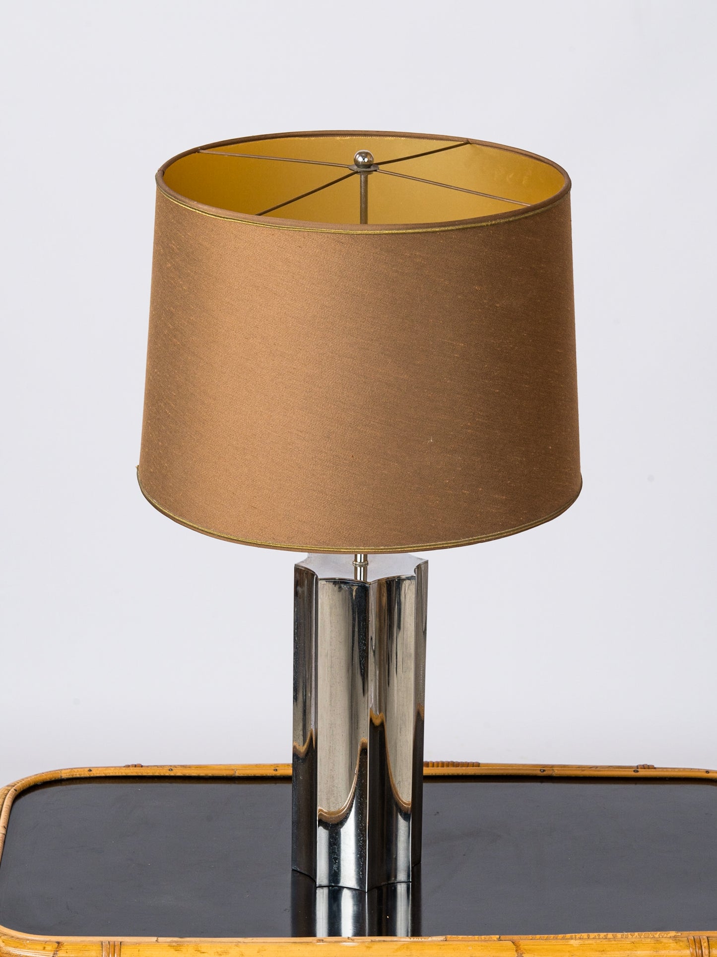 Chrome "Spring" Model Table Lamp by Jacques Charpentier - France 1970's