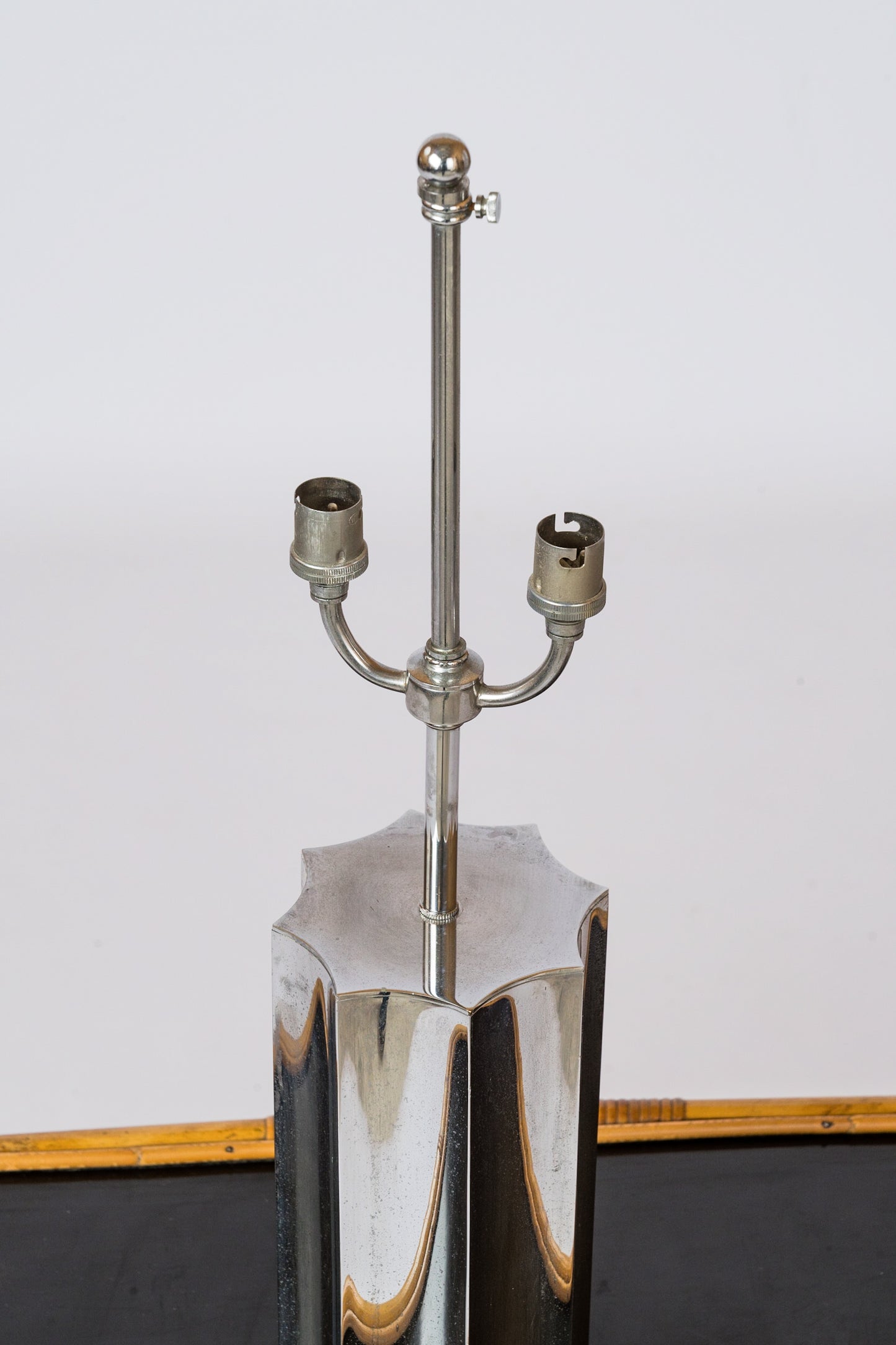 Chrome "Spring" Model Table Lamp by Jacques Charpentier - France 1970's