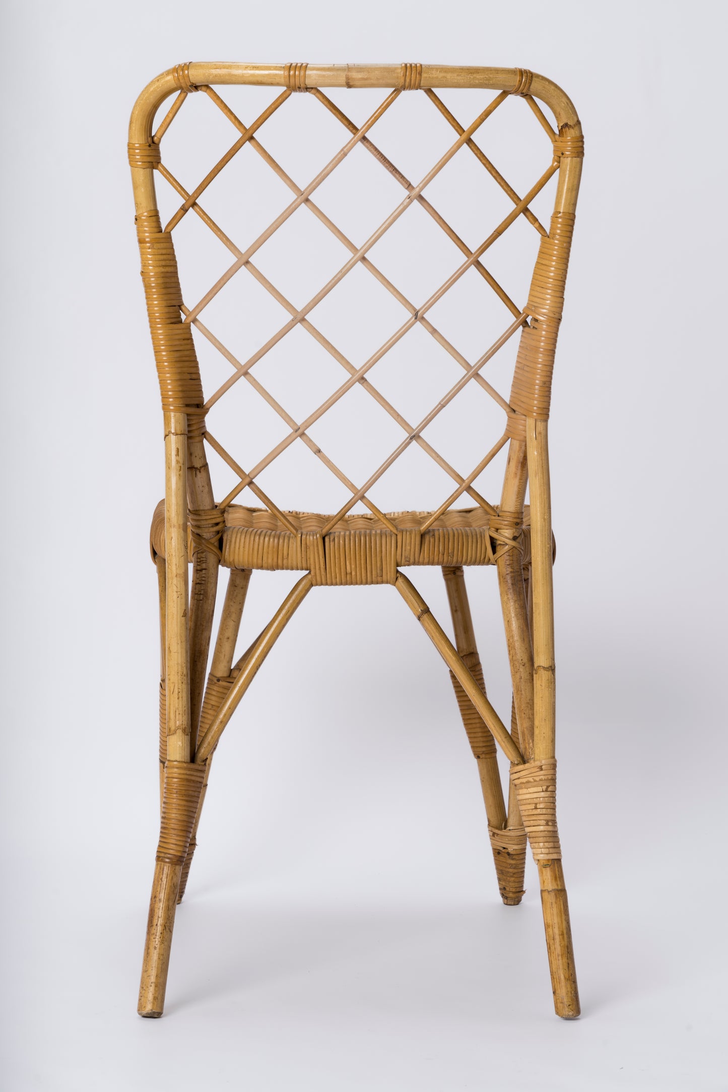 Single 1950's Braided Rattan Chair