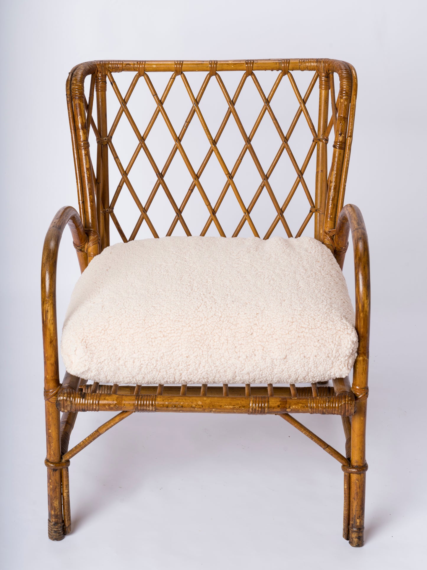 Mid-century Rattan Armchair by Jacques Quinet - France 1960's