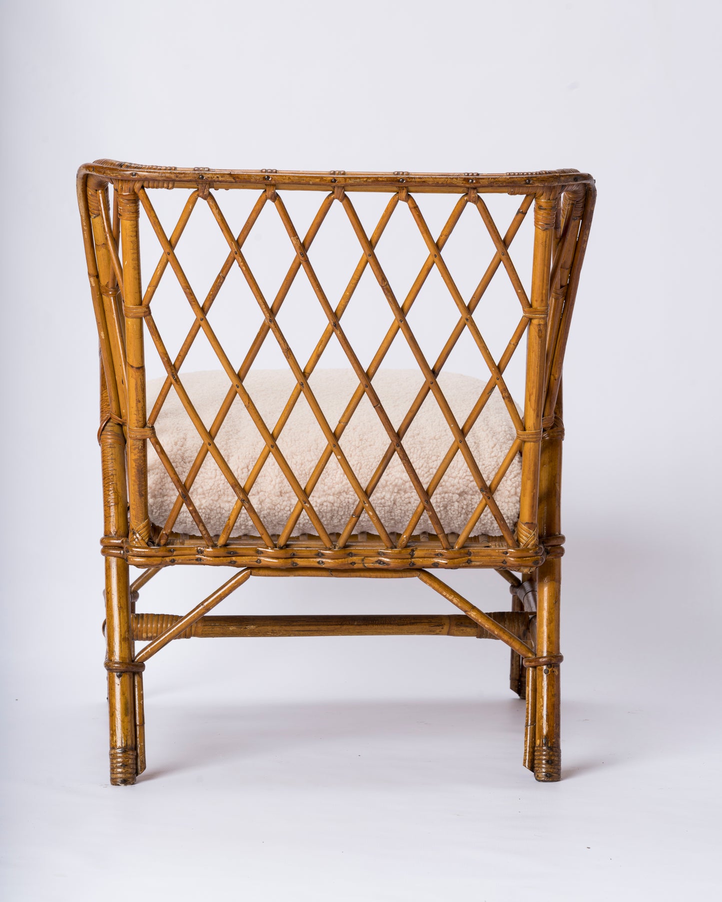 Mid-century Rattan Armchair by Jacques Quinet - France 1960's