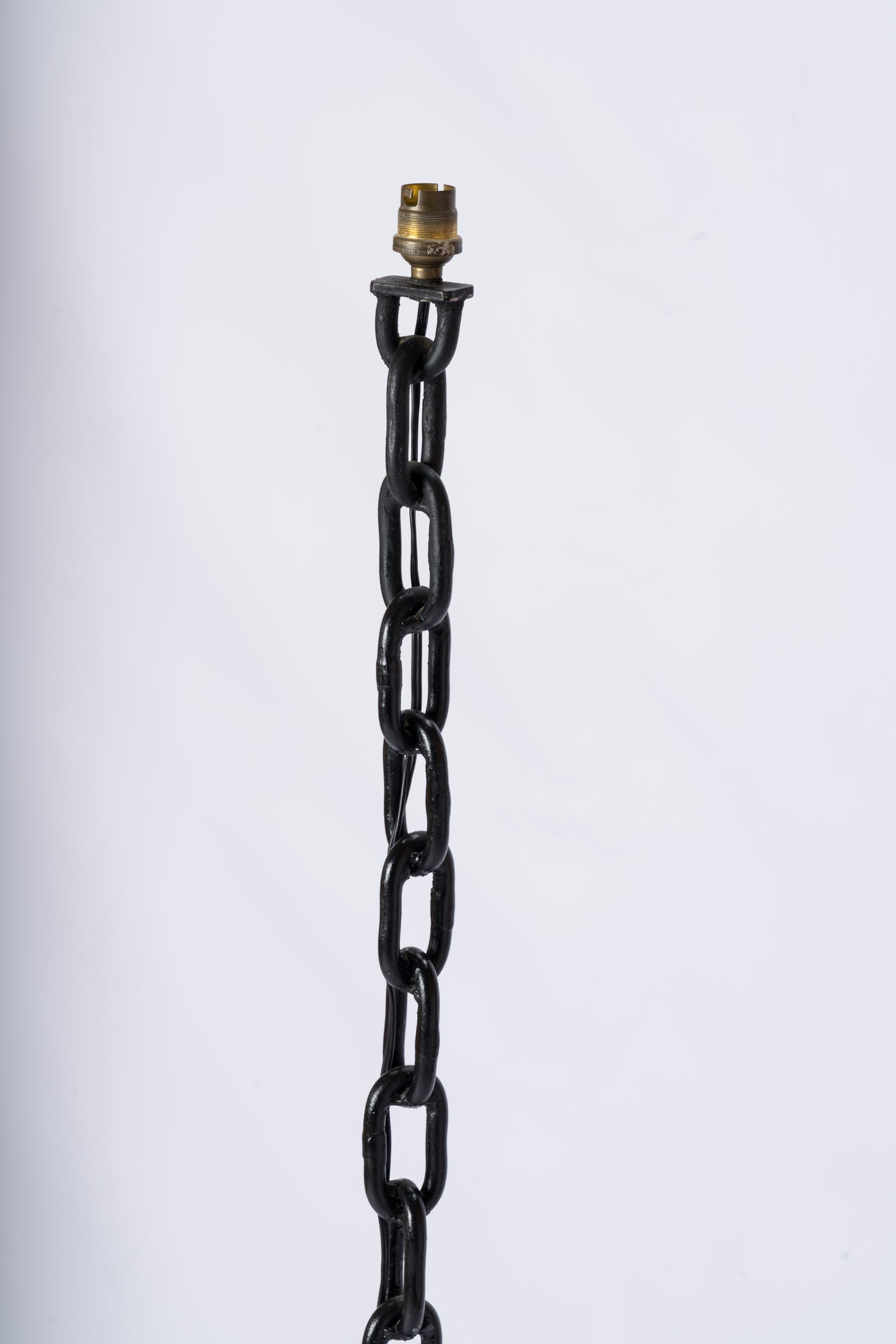 Brutalist Black Welded Chain Floor Lamp in style of Franz West - France 1970s