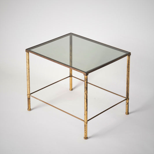 Patinated Brass Side Table, Italy, 1970's