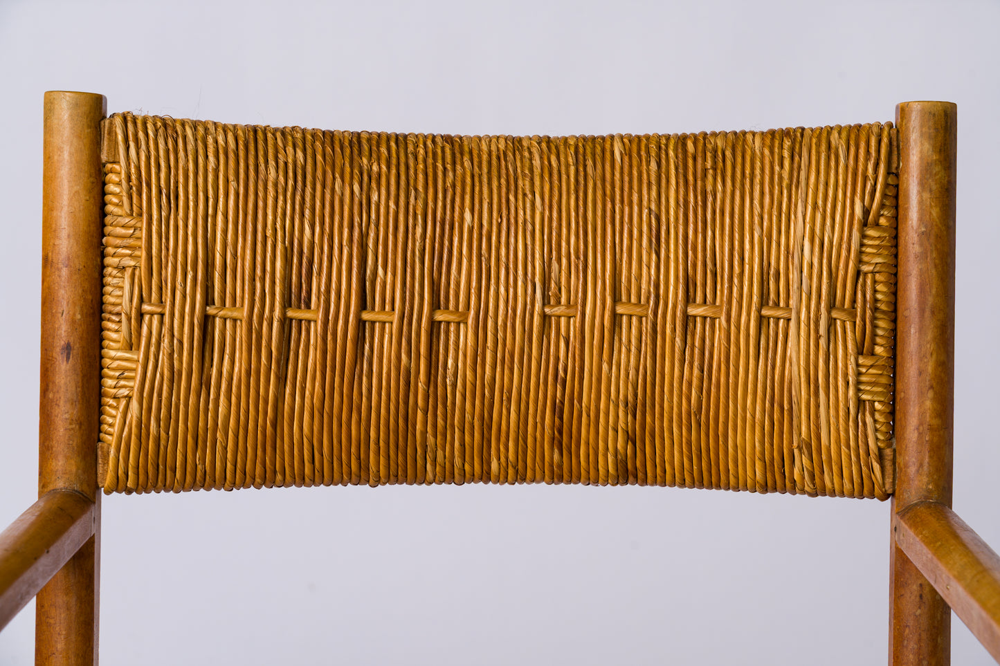 Straw & Beech Modernist Armchairs by Emanuele Rambaldi - Italy 1930's