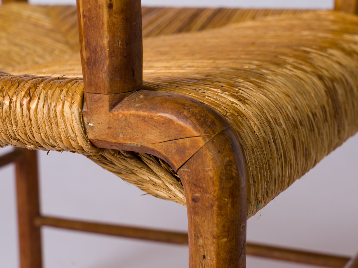 Straw & Beech Modernist Armchairs by Emanuele Rambaldi - Italy 1930's