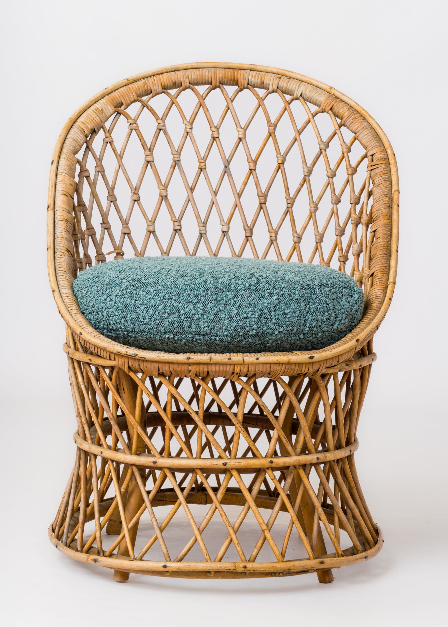 Woven Rattan "Corbeille" Bergère - France 1960s