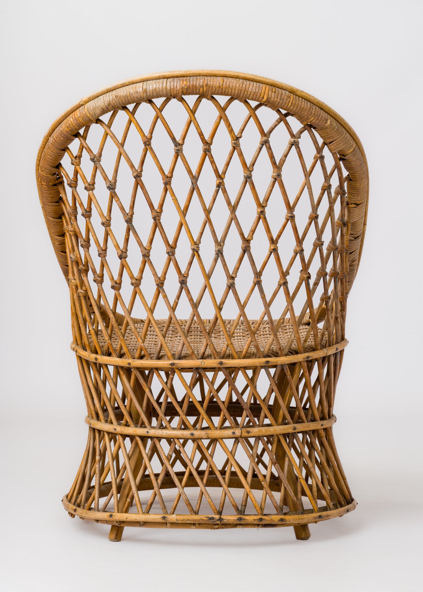 Woven Rattan "Corbeille" Bergère - France 1960s