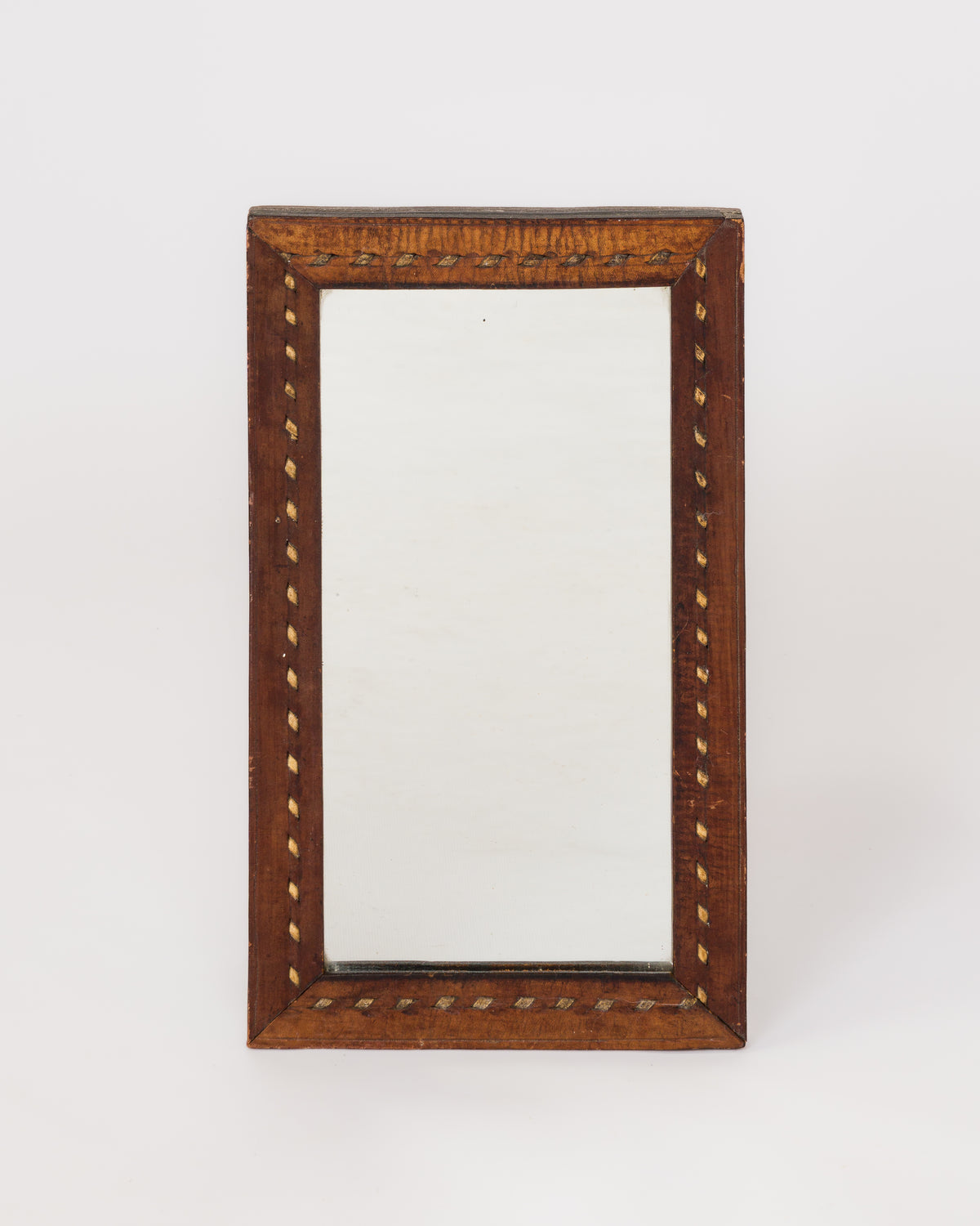 Jean Roc Créations Petite Leather Wall Mirror - France 1980's