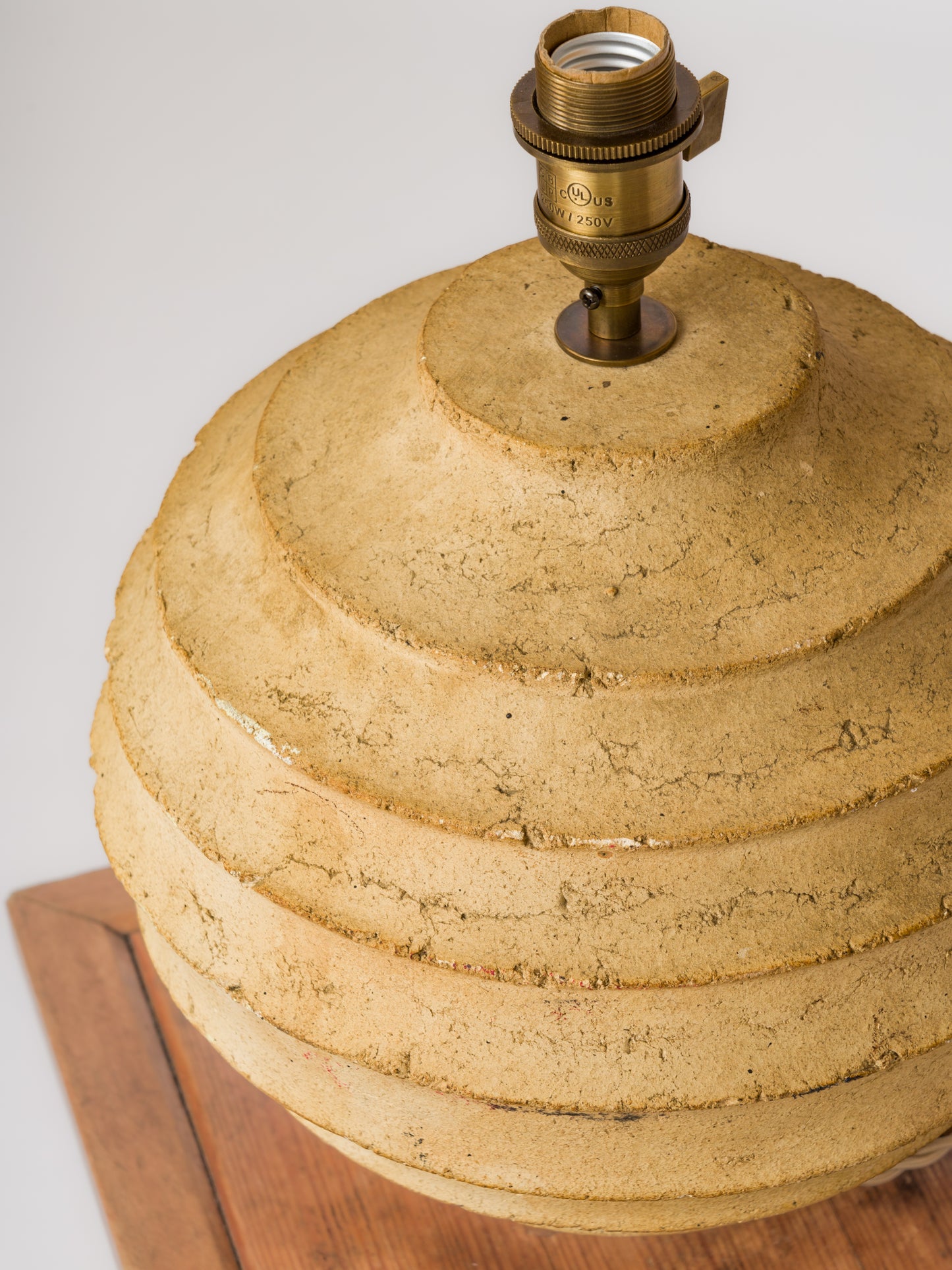 Stepped Pattern "Terre Chamotée" Clay Table Lamp - France 1980's