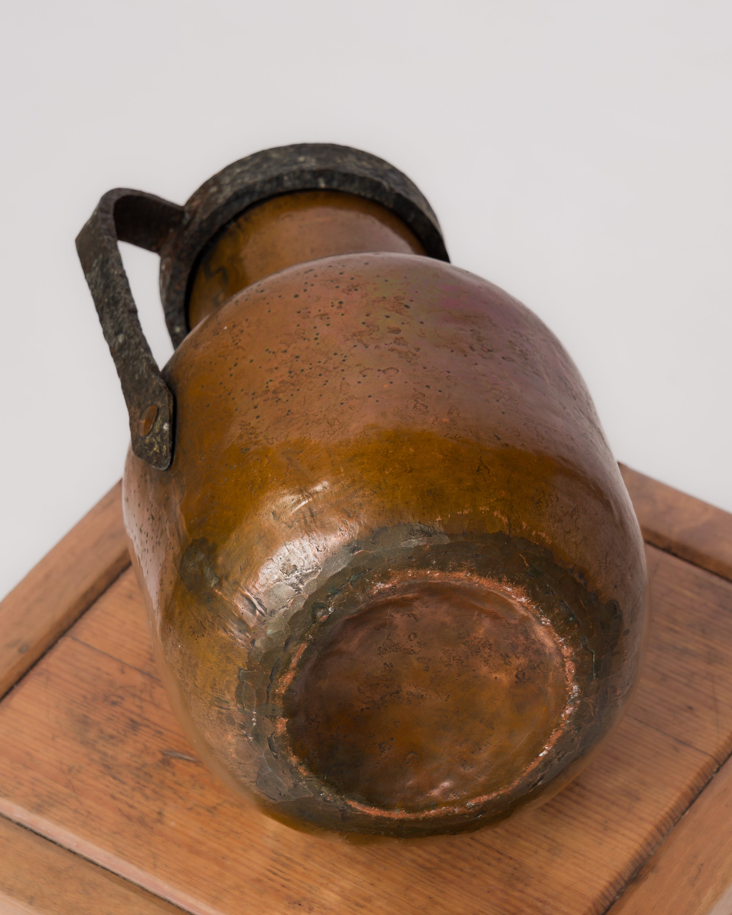 Brutalist Wrought Iron & Copper Vase - France 1960's