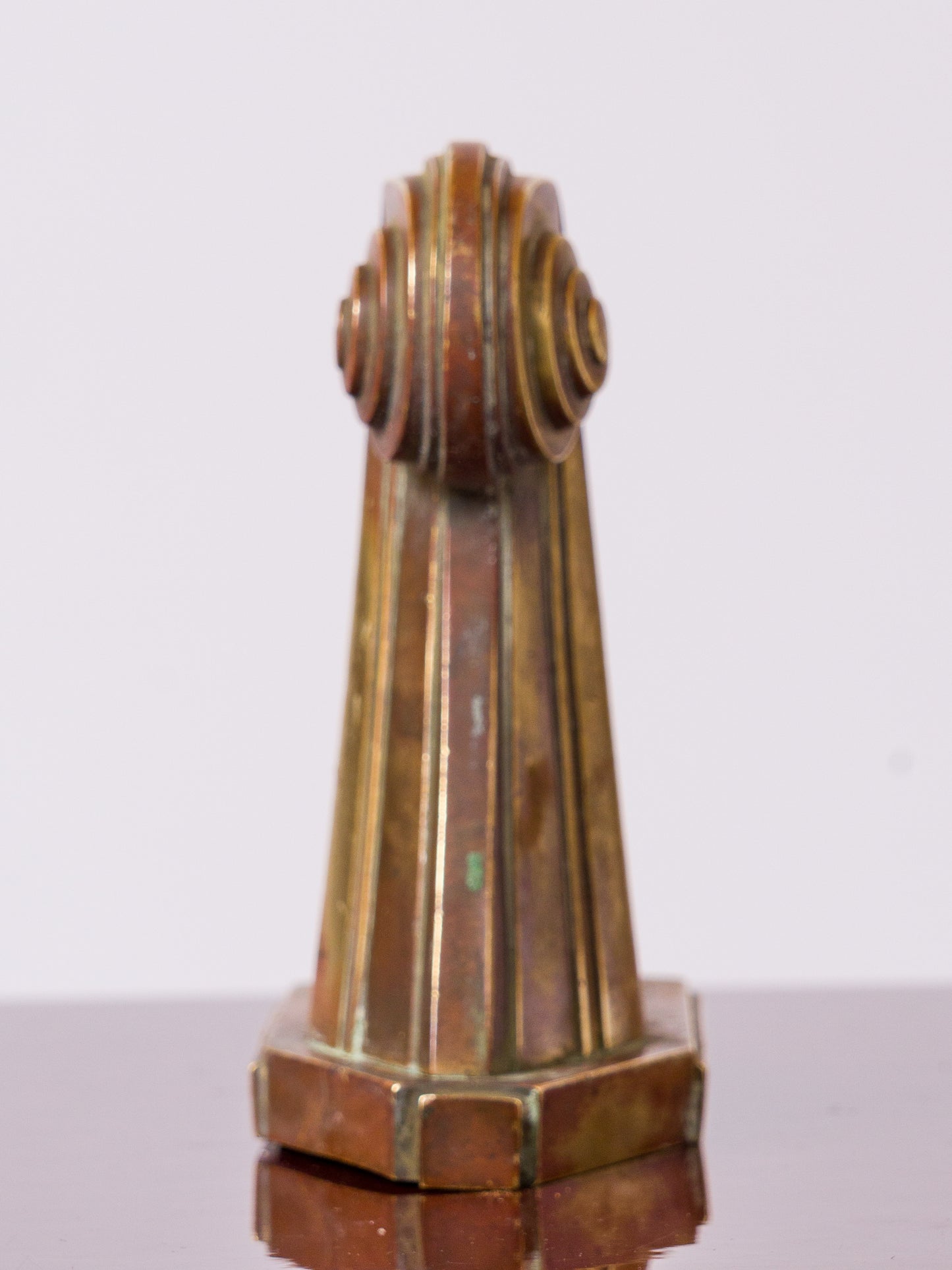 Art Deco Architectural Solid Single Bronze Sconce att. Leleu - France 1930's