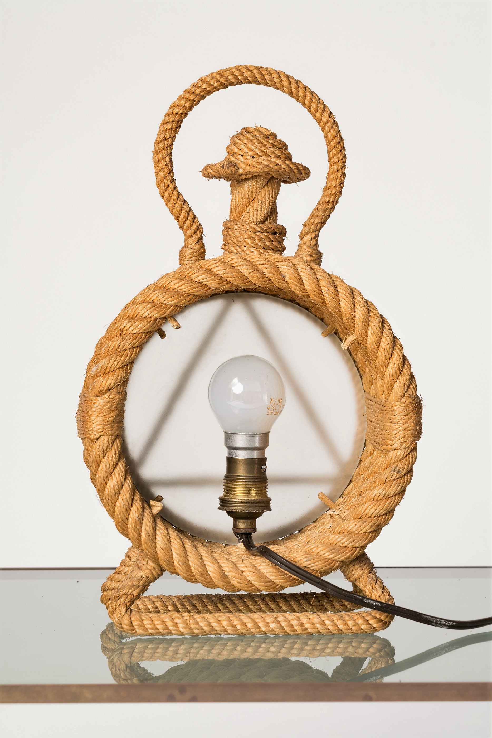 Beacon Shaped Rope Table Lamp by Audoux & Minnet, France, 1960's