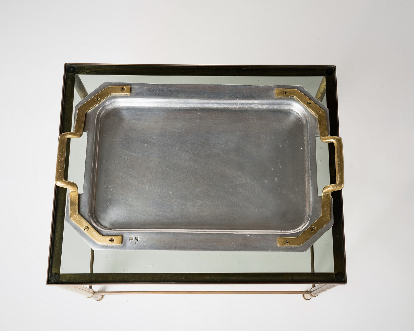 Signed Brutalist Cast Steel & Bronze Tray by David Marshall - Spain 1970's