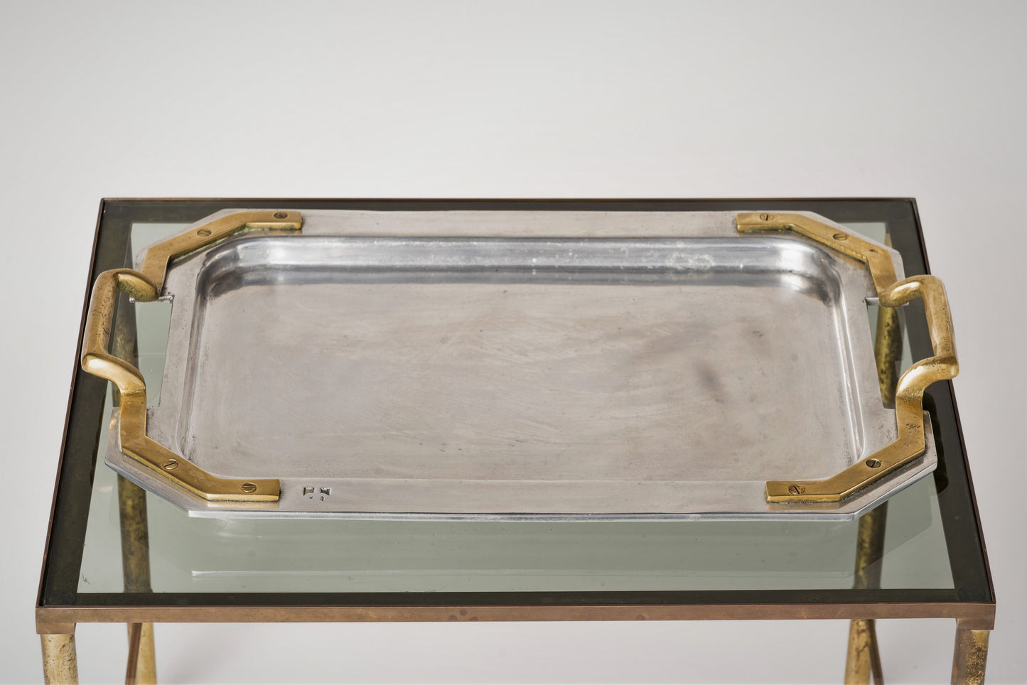 Signed Brutalist Cast Steel & Bronze Tray by David Marshall - Spain 1970's