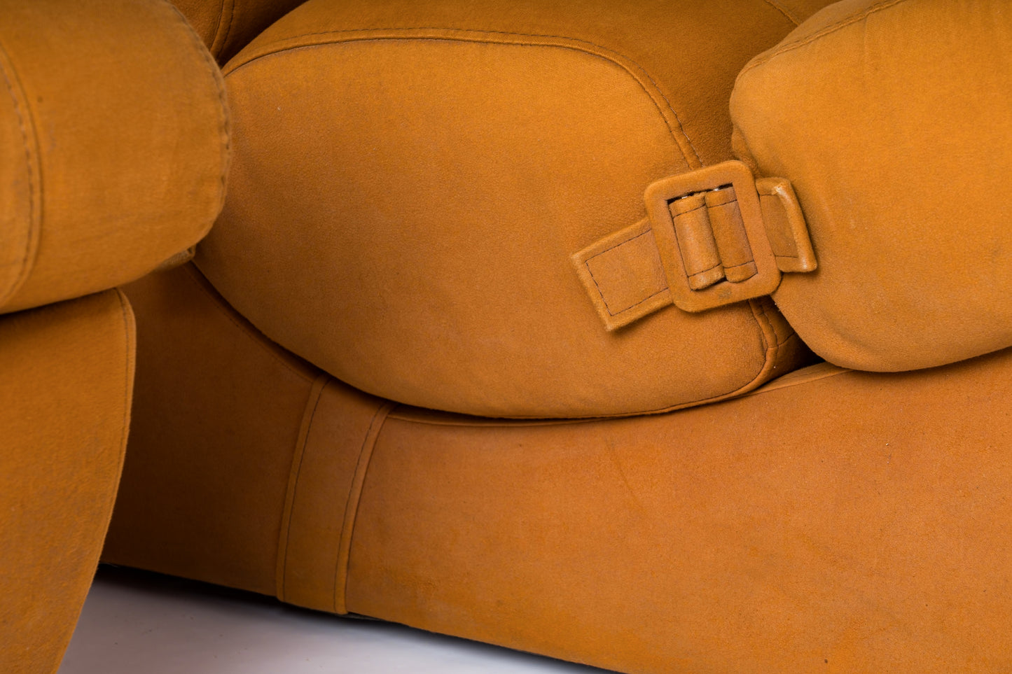 Pair of Seventies Sectional Cushions Slipper Chairs - France 1970's