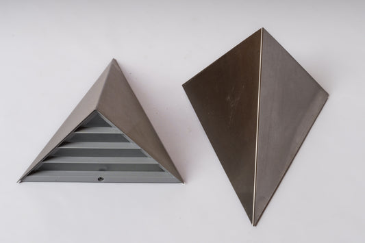 Post Modern Minimalist Triangle Shaped Stainless Steel Sconces - France 1970's