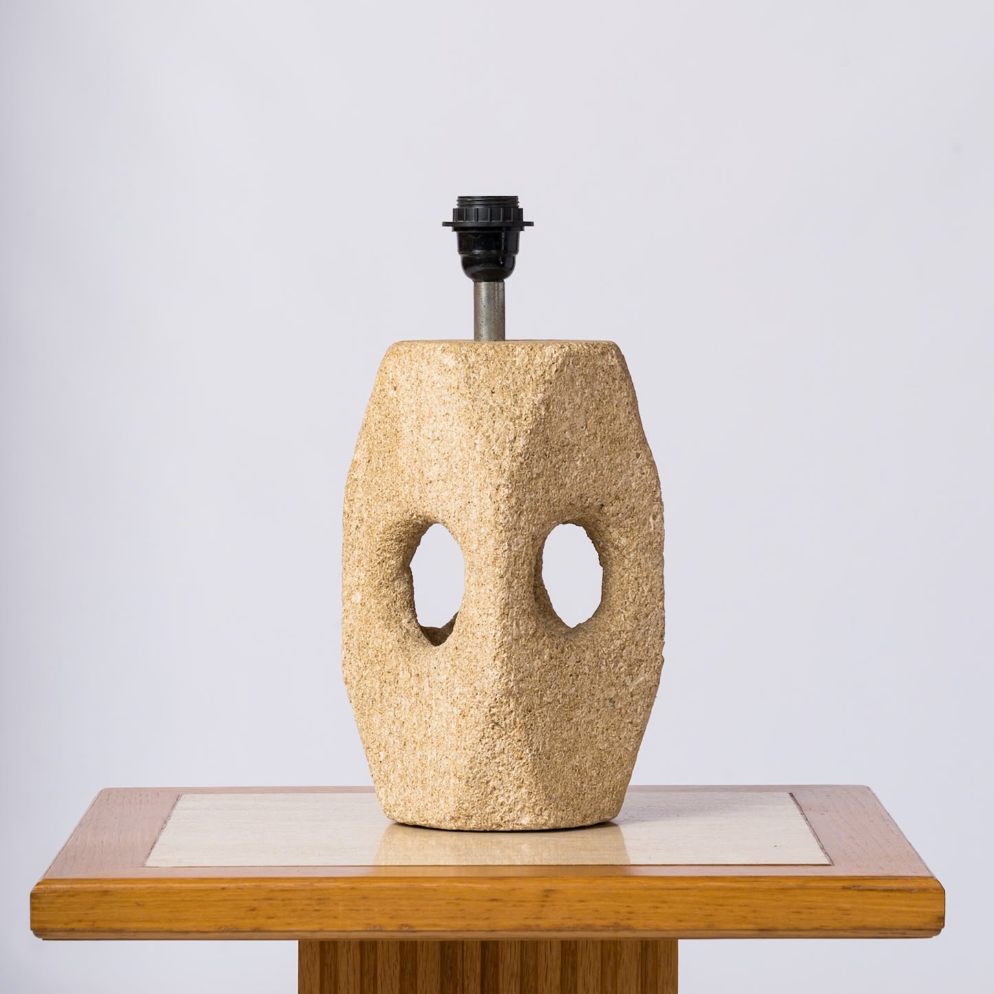 Pierre du Gard Hollow Stone Table Lamp by Albert Tormos - France 1970's