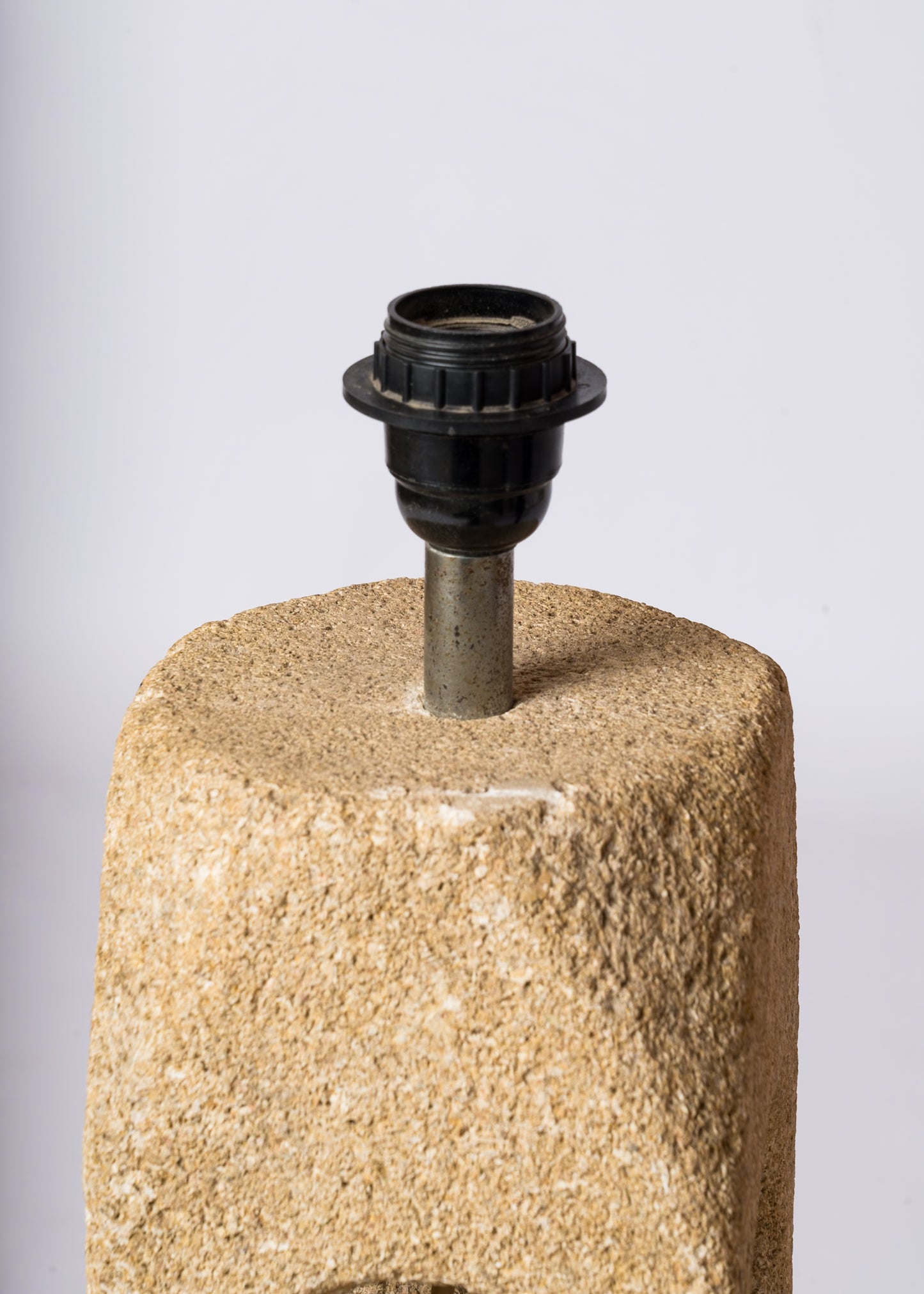 Pierre du Gard Hollow Stone Table Lamp by Albert Tormos - France 1970's