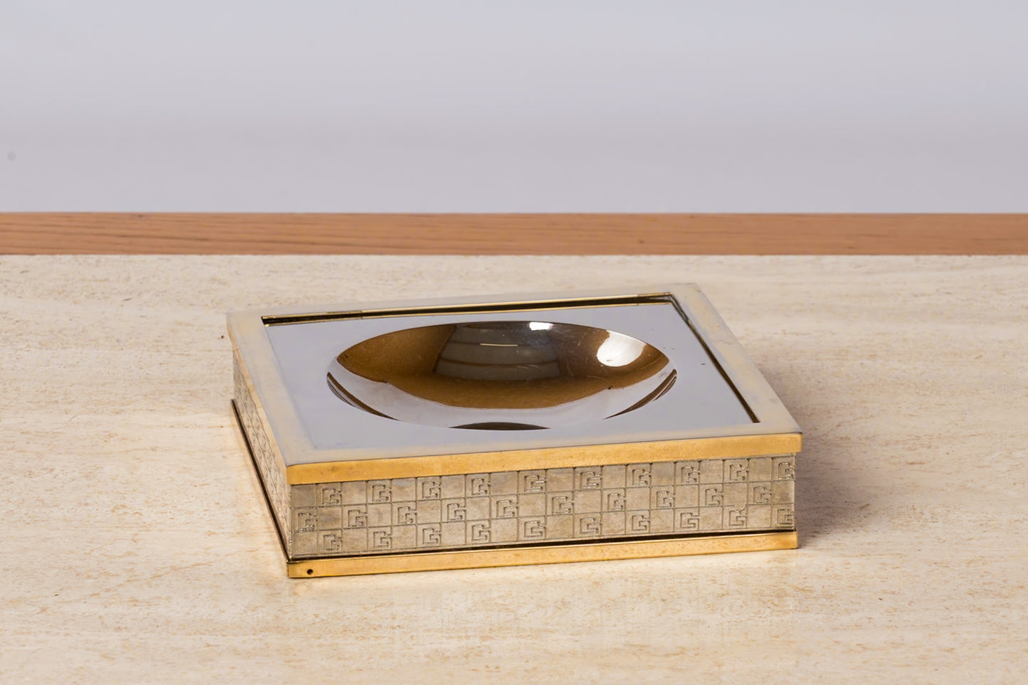 Monogram Gucci Brass and Chrome Vide Poches - Italy 1970's