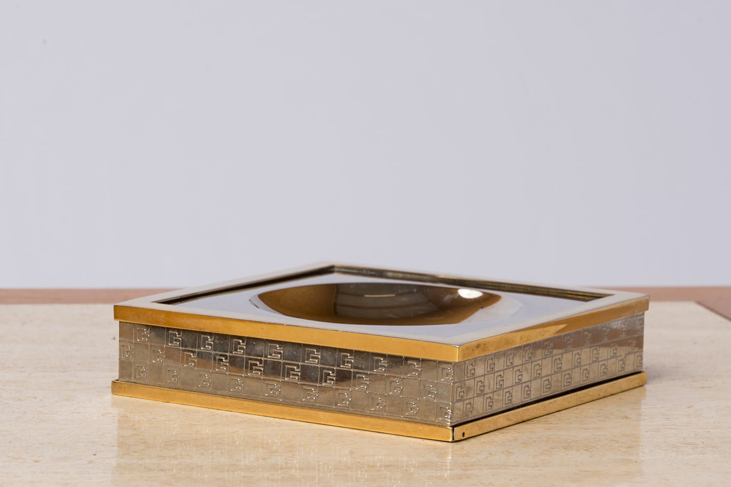 Monogram Gucci Brass and Chrome Vide Poches - Italy 1970's