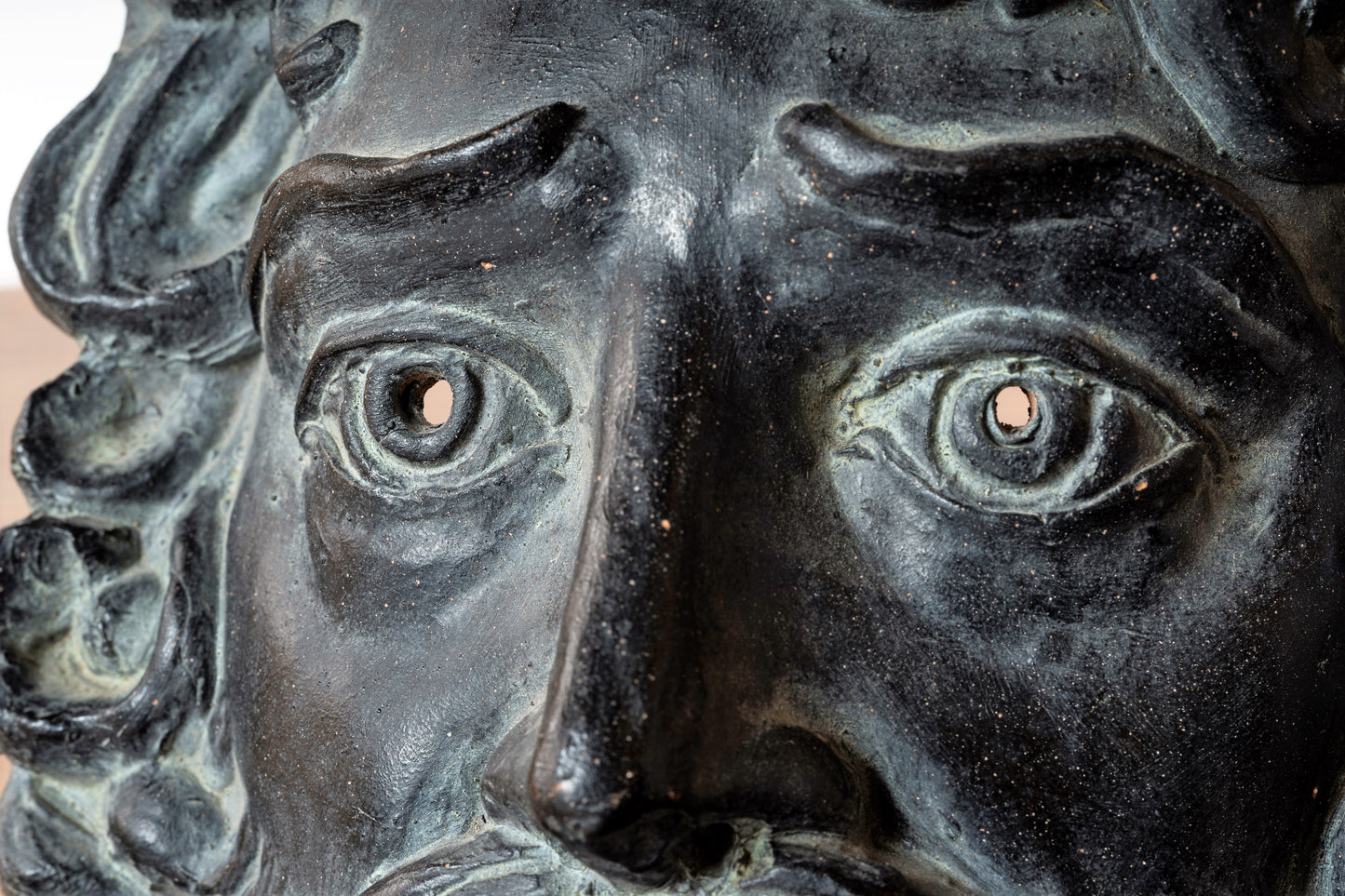 Greek Tragedy Black Terracotta Mask - France 1950's