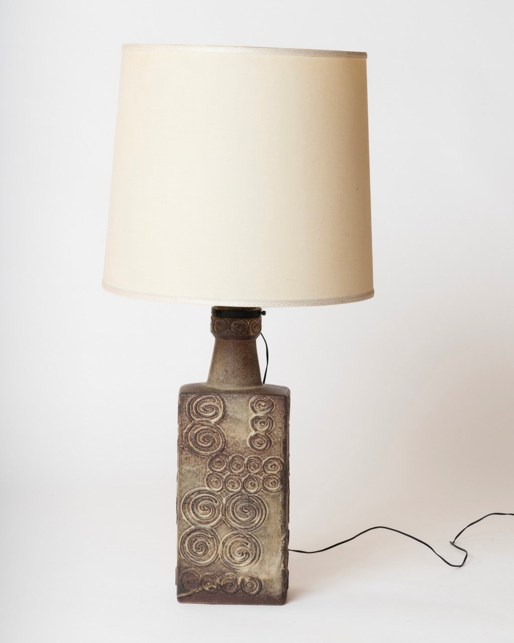 Tall Etched Stoneware Lamp - Germany 1970's