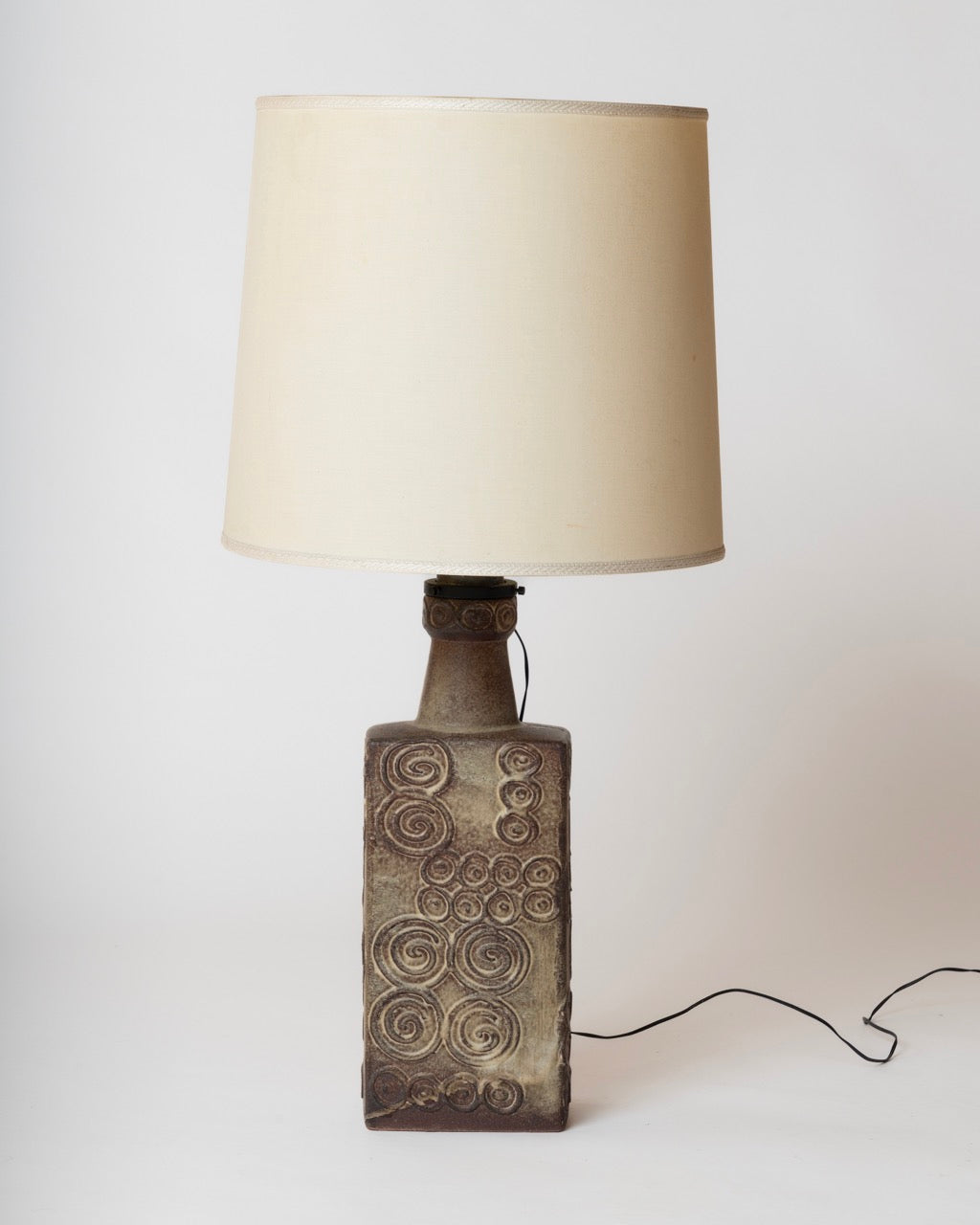 Tall Etched Stoneware Lamp - Germany 1970's