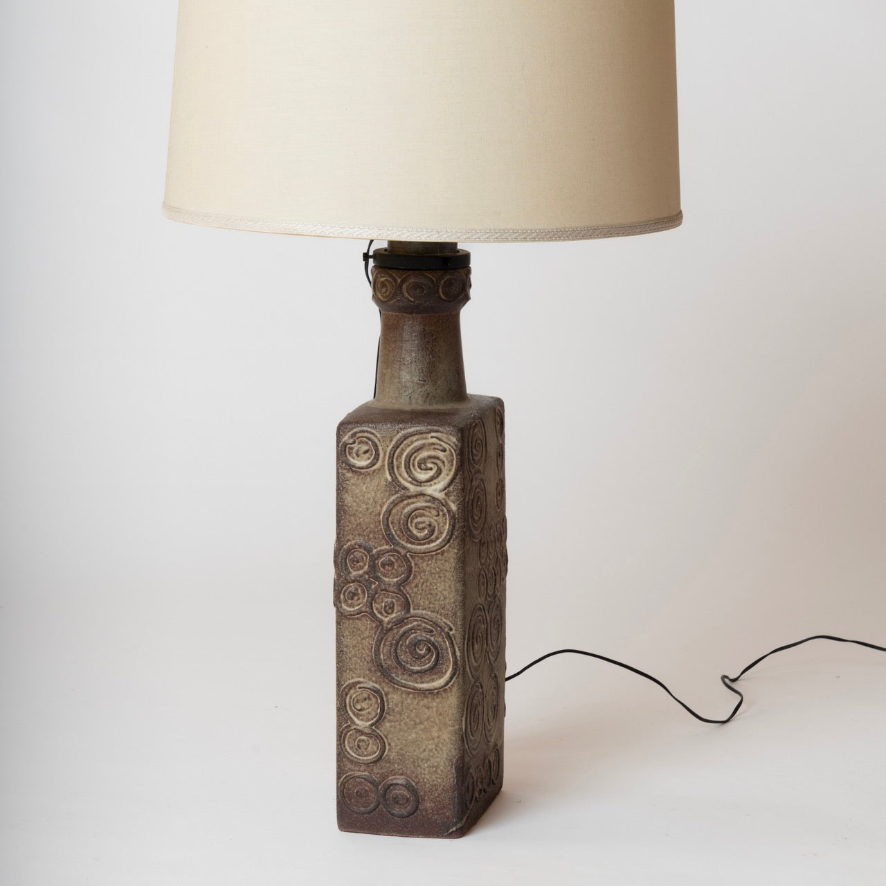 Tall Etched Stoneware Lamp - Germany 1970's