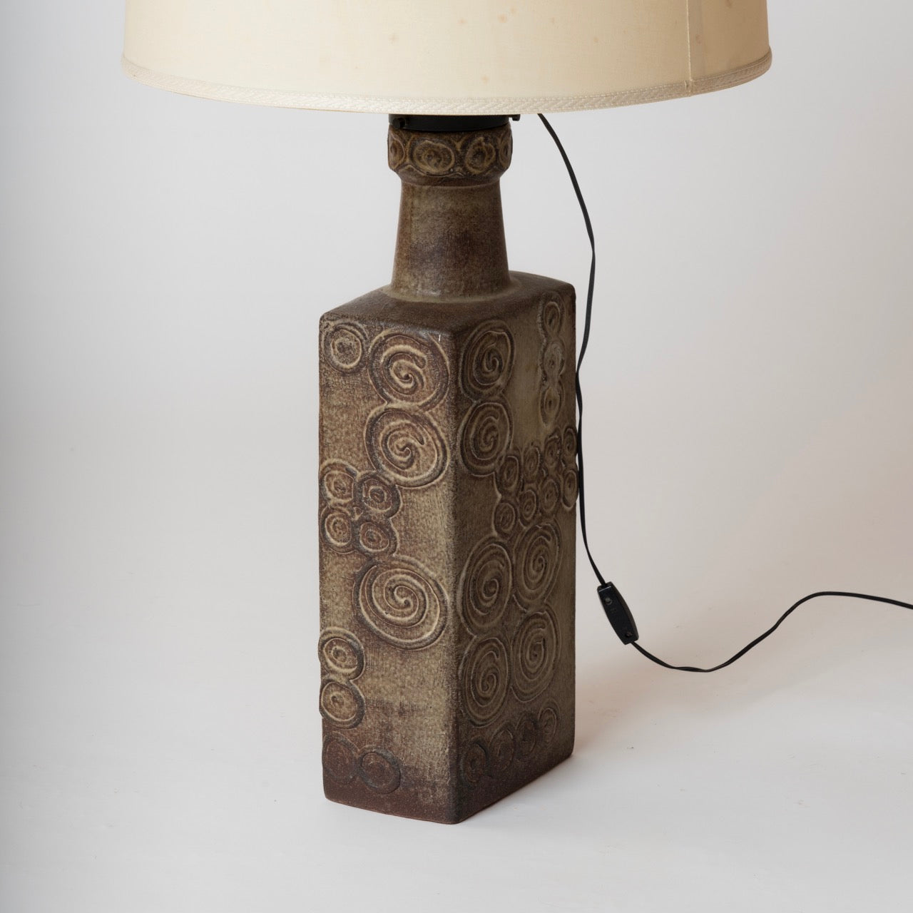 Tall Etched Stoneware Lamp - Germany 1970's