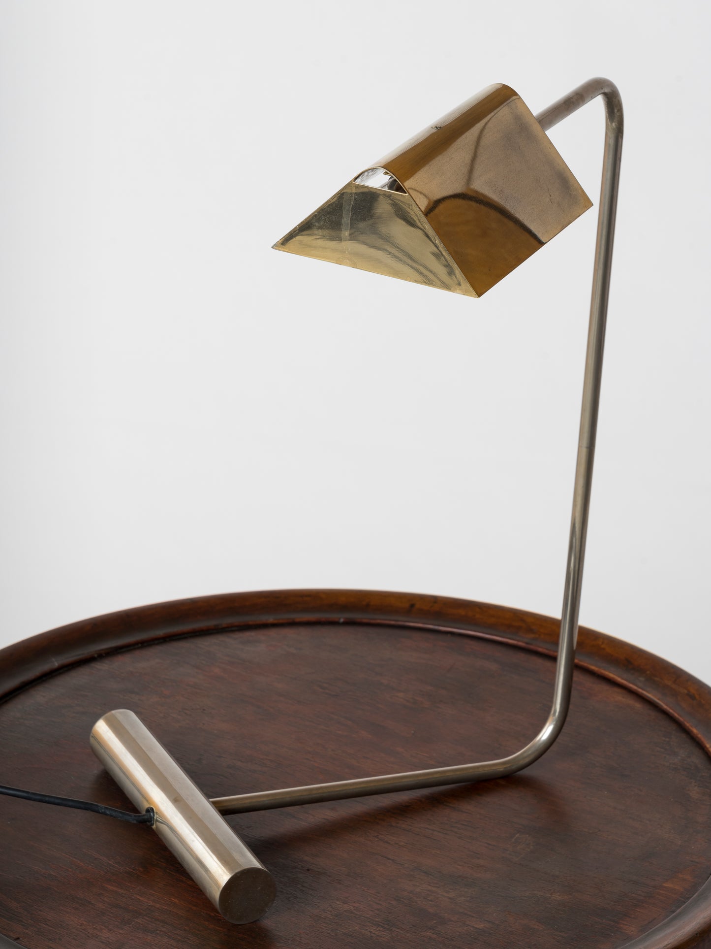 Rare "Mordoré" Nickel Plated Bronze Table Lamp by R. Nathan - France 1970's