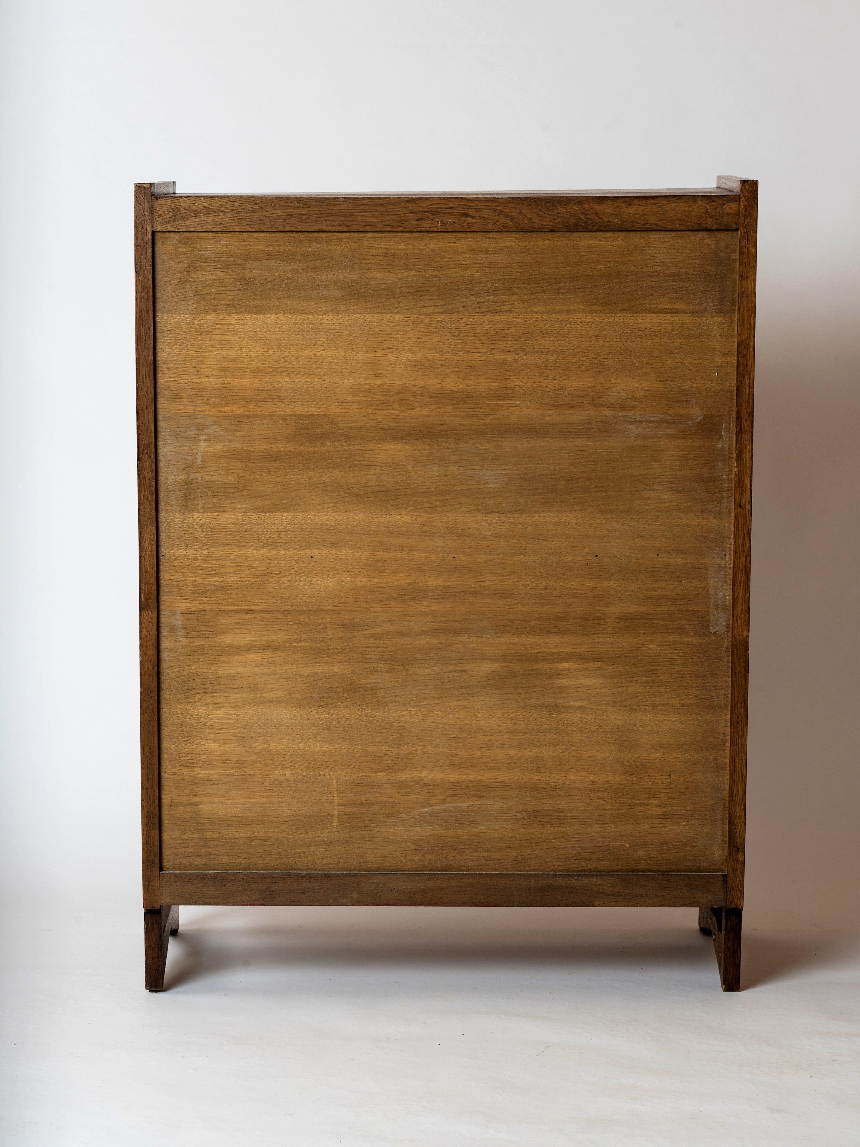 Solid Tinted Solid Oak Cabinet By Guillerme & Chambron - France late 1960's