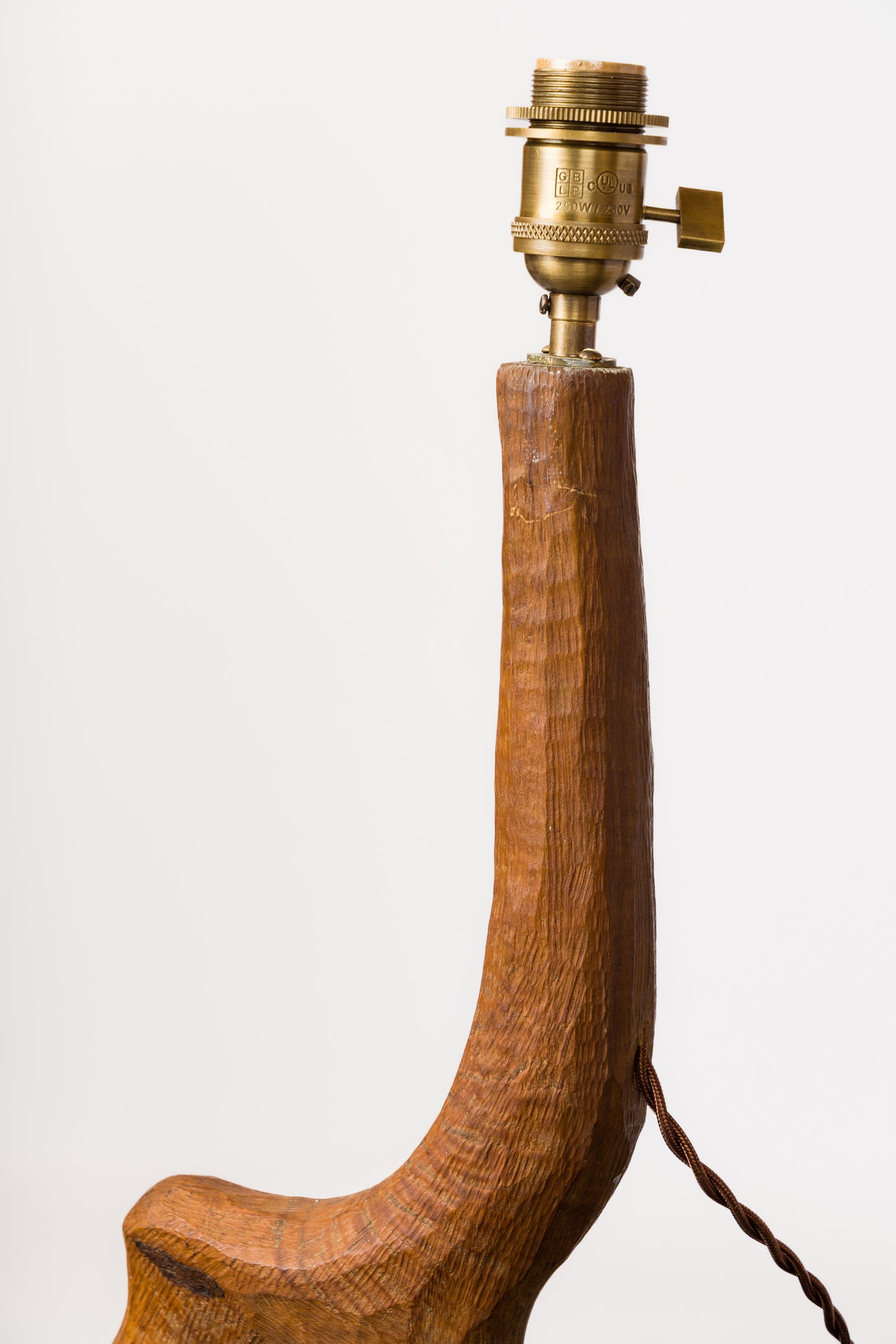 Important "Gouge" Hand Carved Tree Stump Table Lamp - 1970s