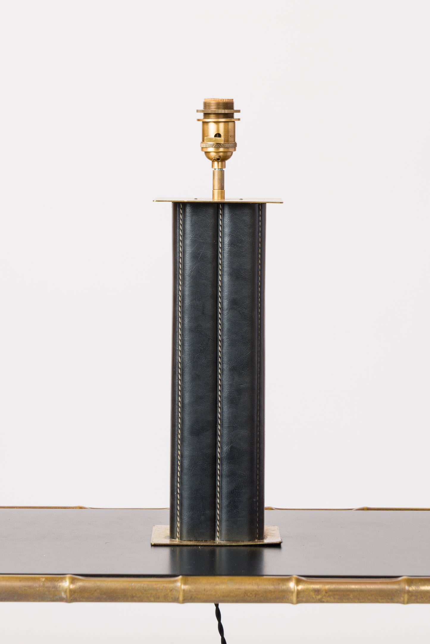 Mathieu Mategot Moleskin and Brass Table Lamp - France 1960's
